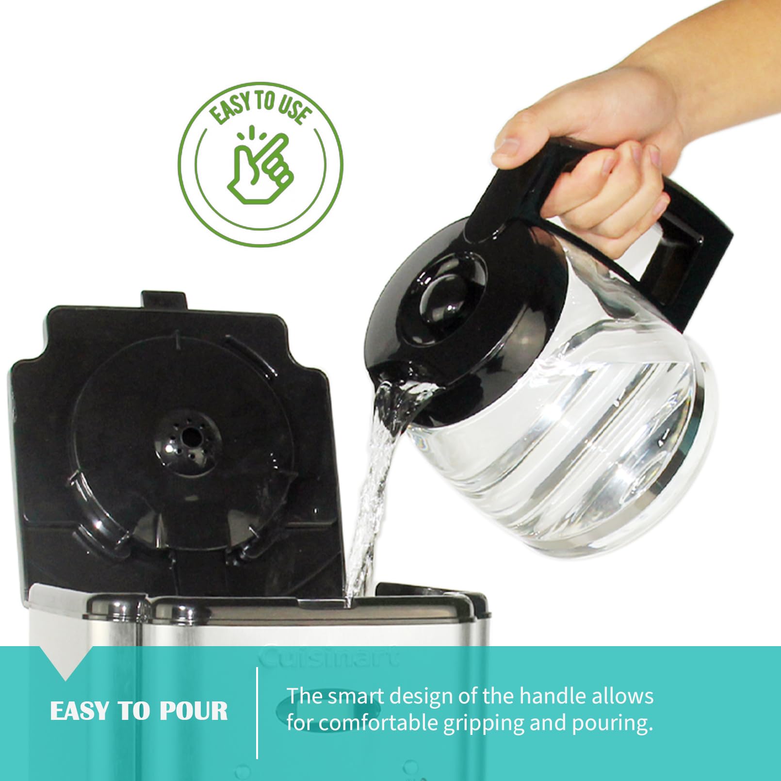 14-Cup Glass Replacement Coffee Carafe Compatible With Cuisinart Coffee Maker Models Dcc-2200, Dcc-2600, Dcc-2800, Dcc-3200, And