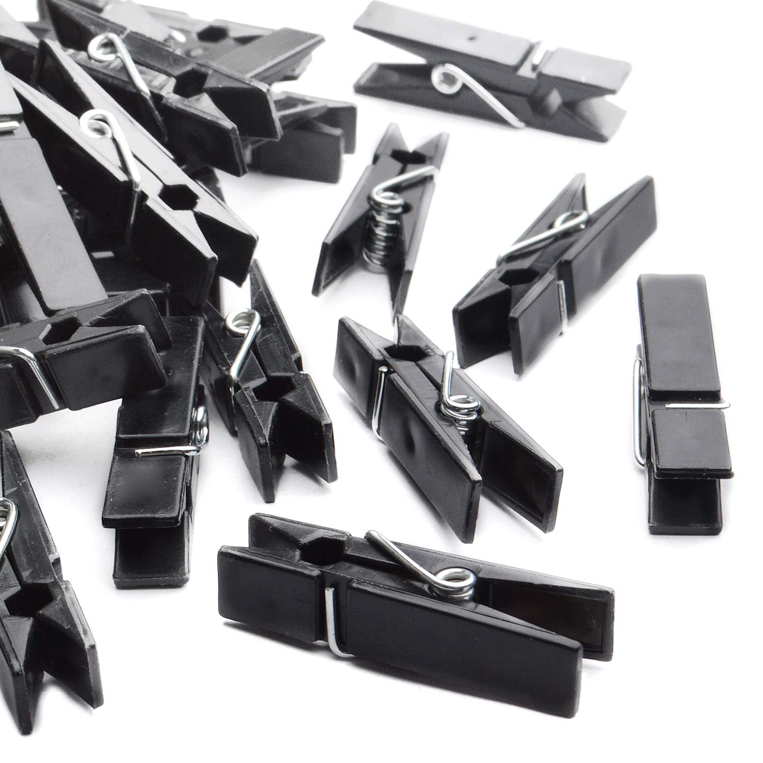 Bronagrand Plastic Mini Clips, 100Pcs Mini Plastic Clips Black Photo Clips Small Clothes Pins Paper Pegs For Photos Pictures Pap