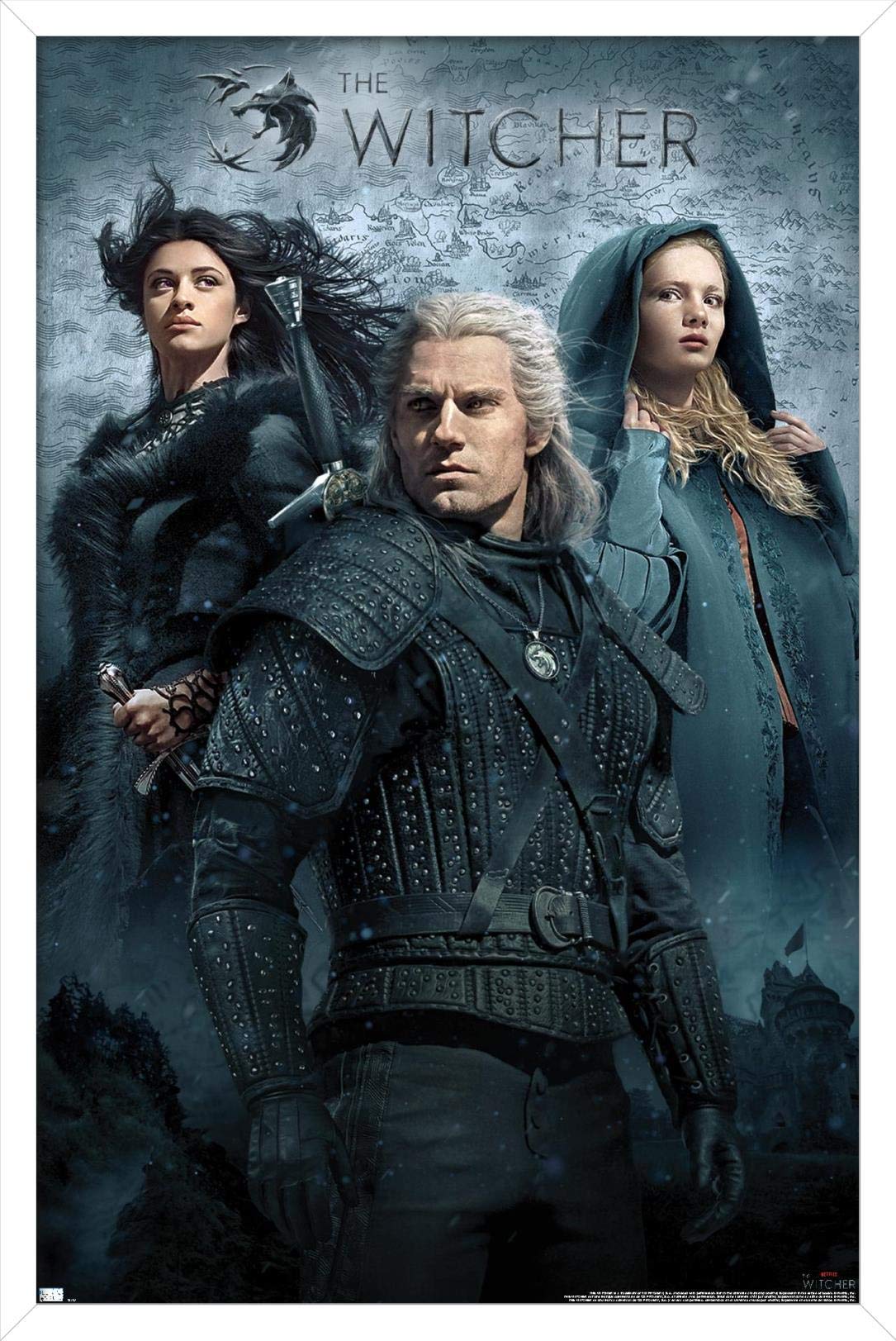 Trends International Netflix The Witcher - Key Art Wall Poster, 22.375'' X 34'', White Framed Version