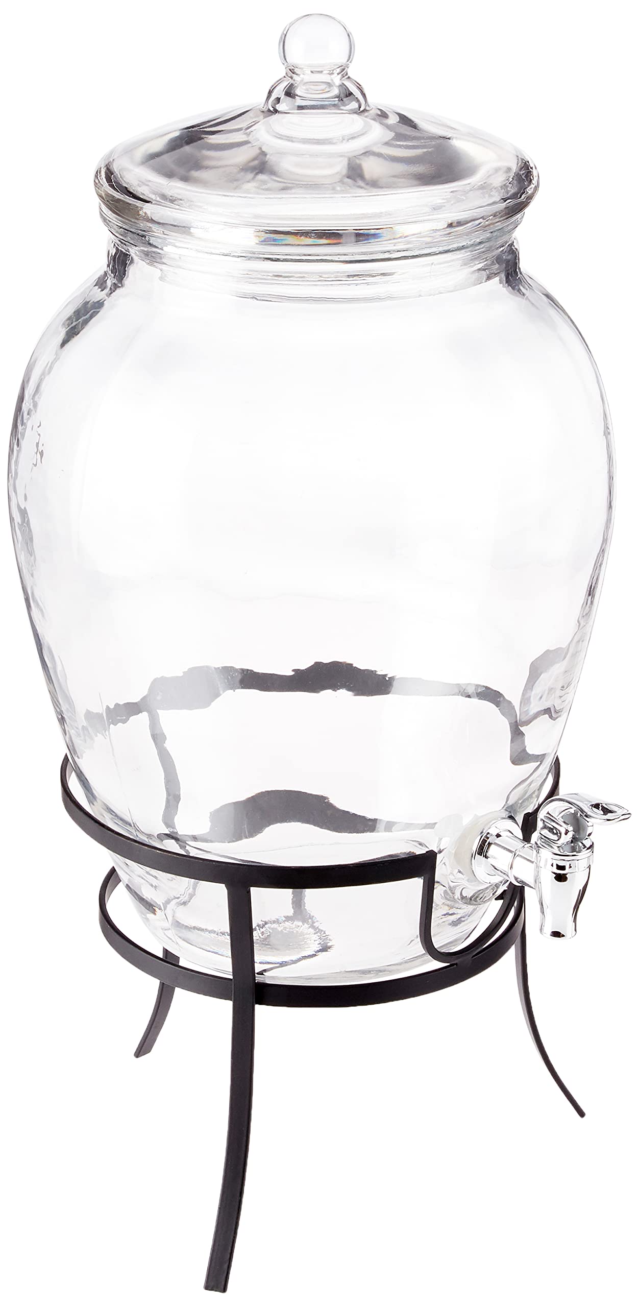 Style Setter 210388-GB Rounded Glass Beverage Dispenser, Clear, 338 Ounces