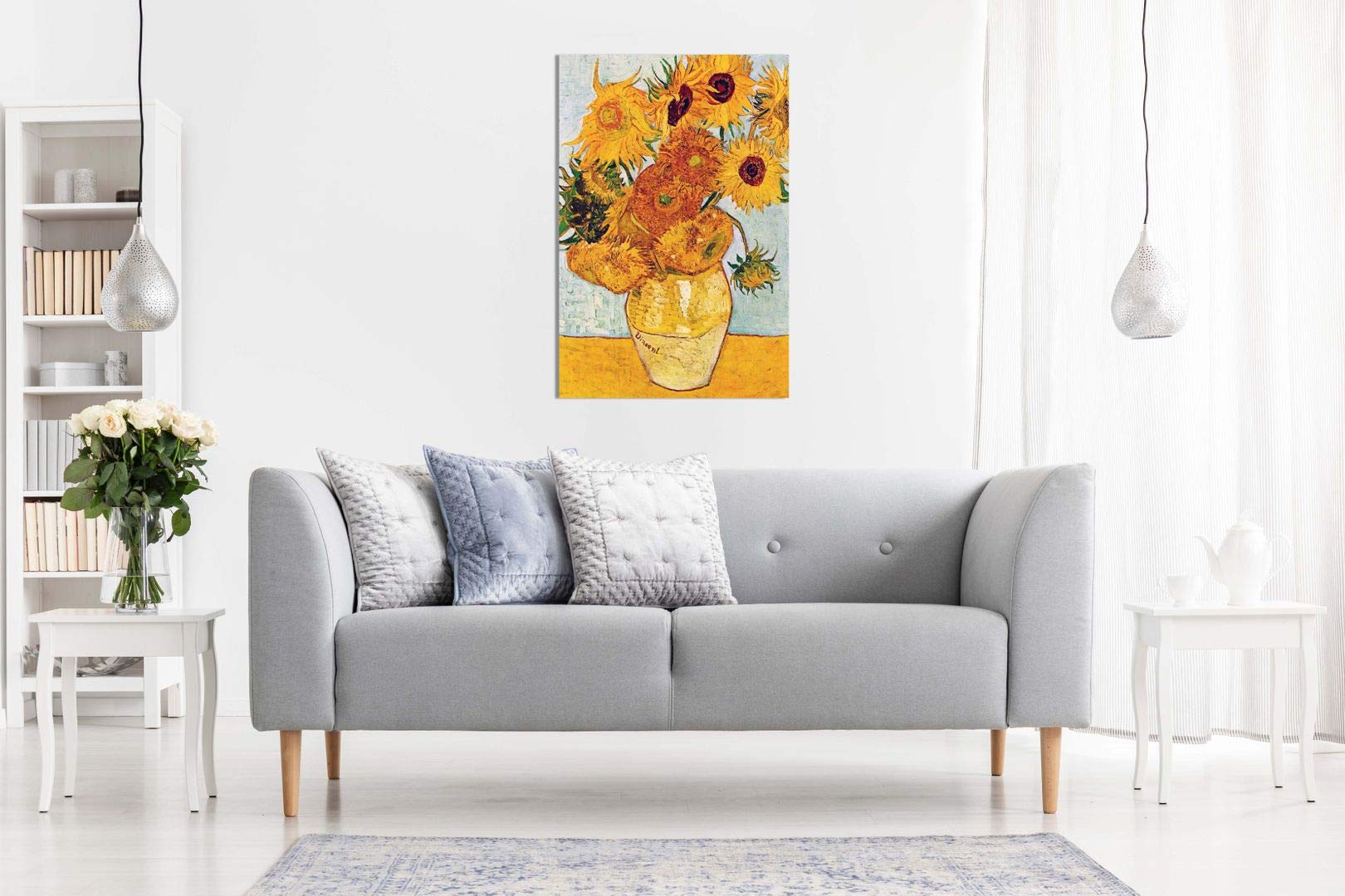 Van Gogh Sunflowers Canvas Wall Art Picture Print (18X12)