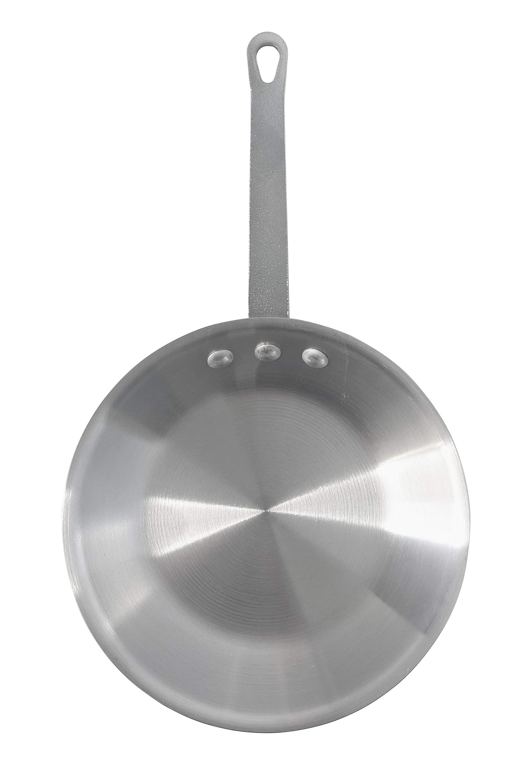10 Inch Natural Finish Aluminum Frying Pan  Fry Pan  Commercial Grade - NSF Certified