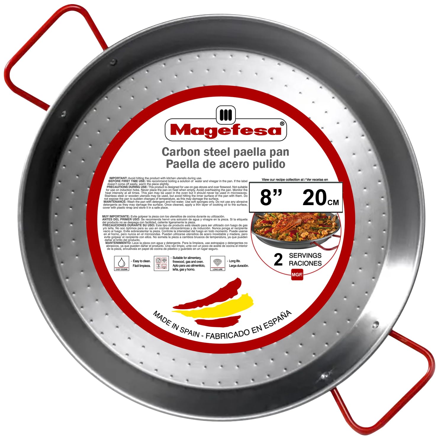Carbon, 8 Inch : Magefesa Carbon Steel Paella Or Tapas Pan, 8 Inch