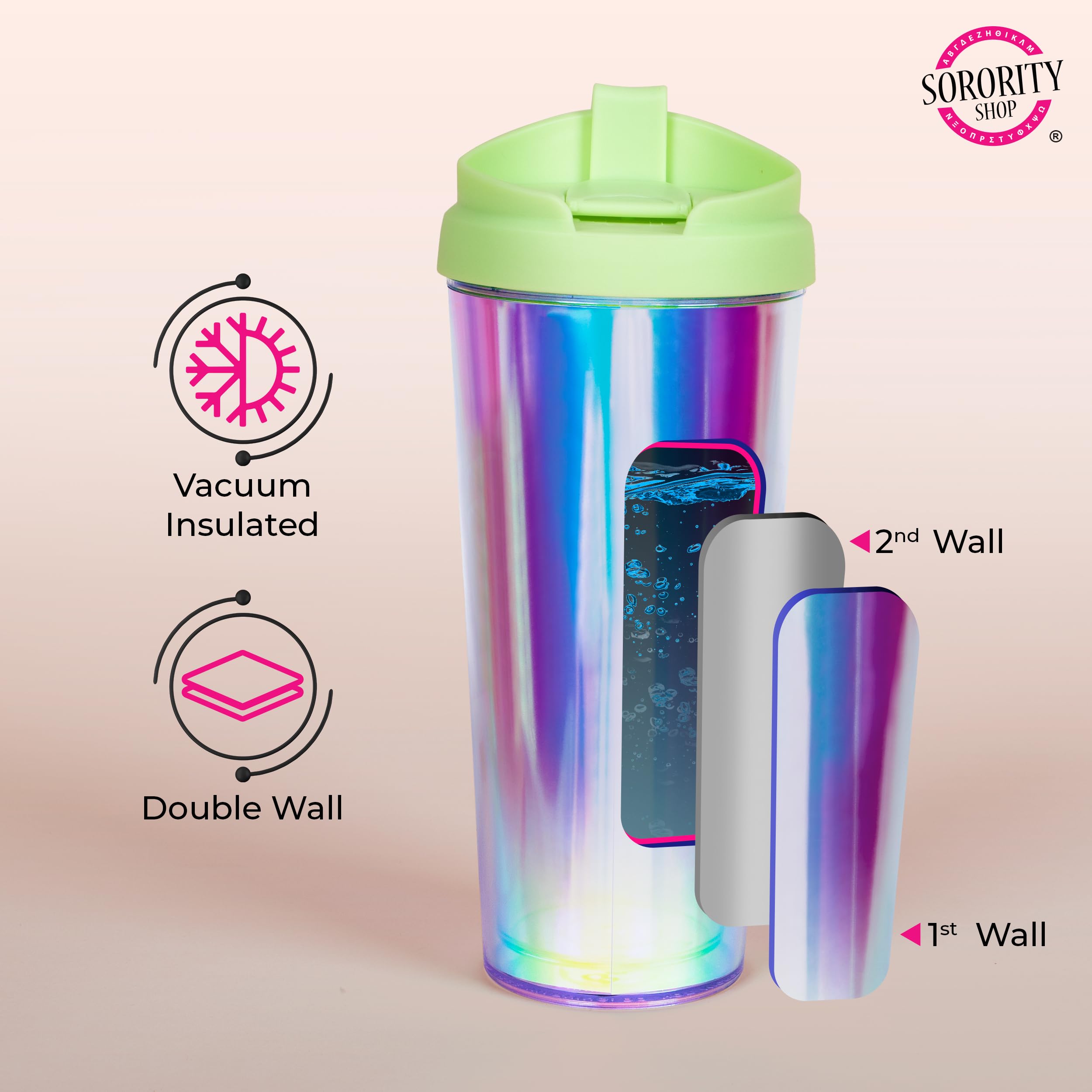 Phi Mu Retro Style Sorority Tumbler