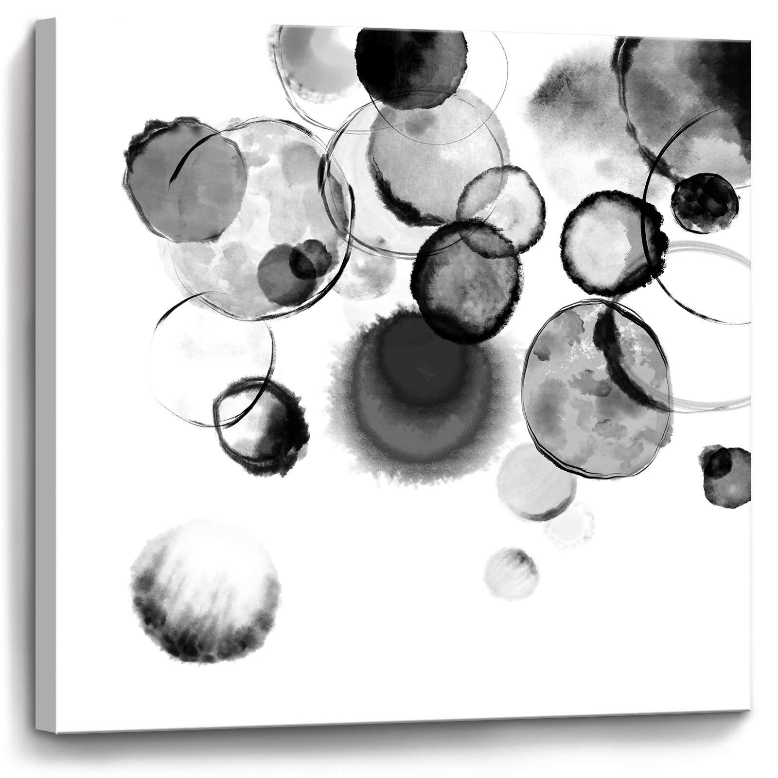 Bathroom Decor Wall Art Black And White Bubbles Prints Pictures Framed Canvas Artwork Wall Art For Bedroom Kitchen Office Modern