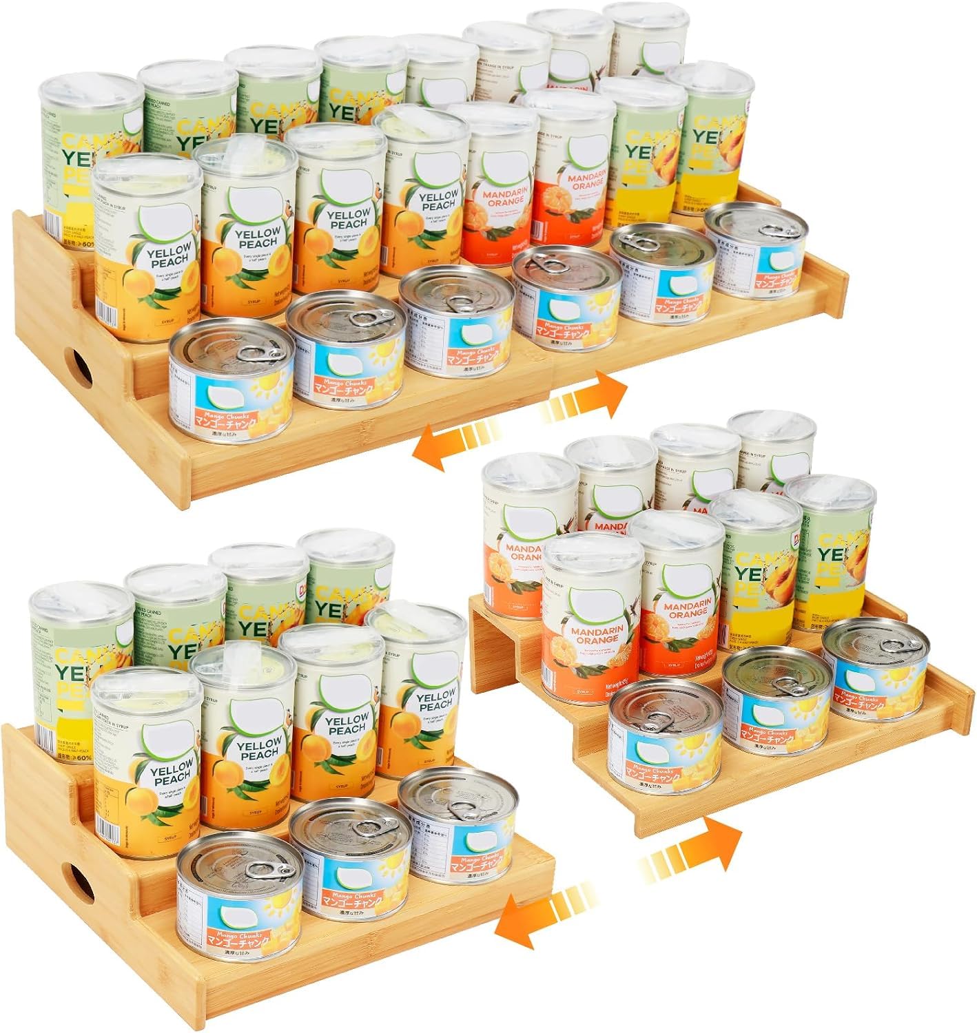 Evernewly Can Rack Organizer for Pantry, 3Tier Expandable Can Storage