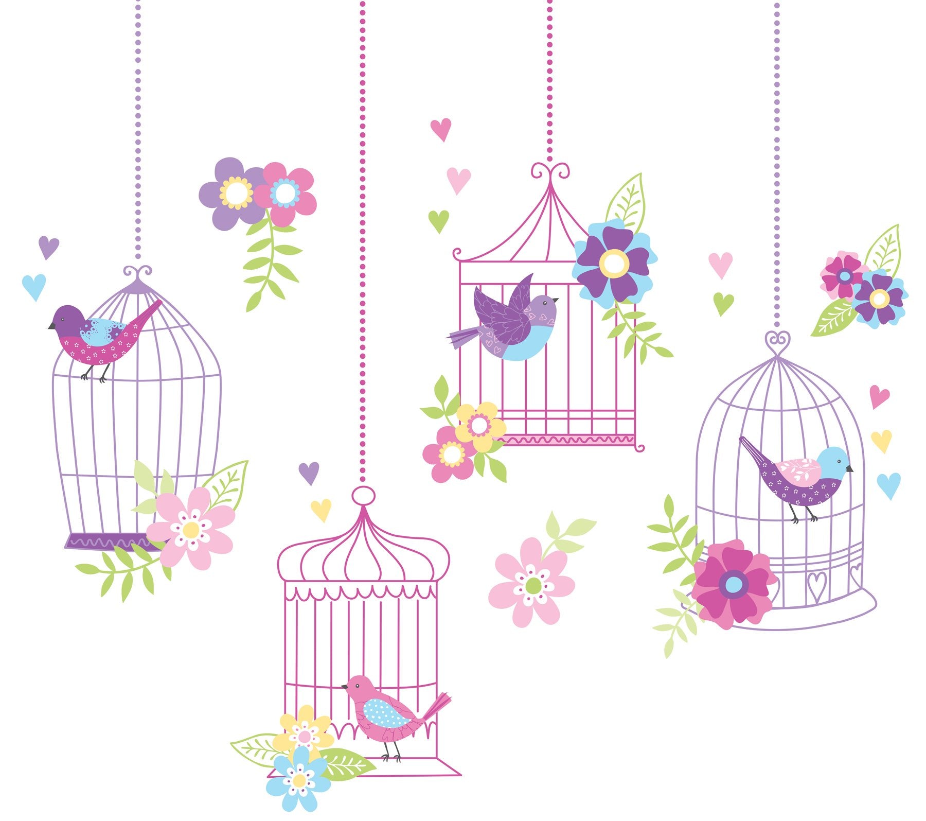 Wall Pops Wpk0625 Chirping The Day Away Wall Decals, Two 17. 25-Inch By 39-Inch Sheets