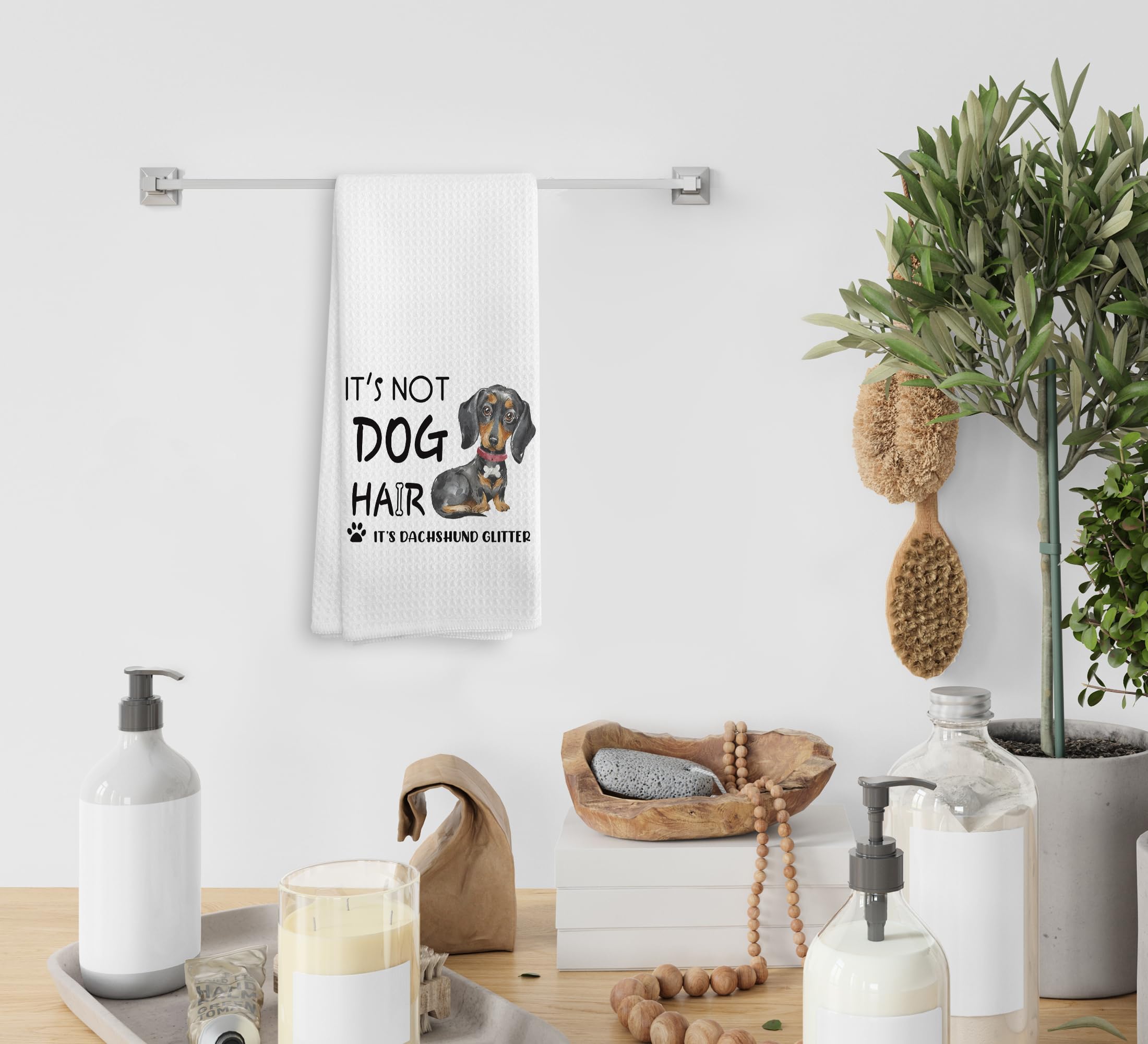 NOQL Dachshund Kitchen Towels and Dishcloths, Wiener Dog Gifts for Women, 1624 Inches(Dachshund-4)