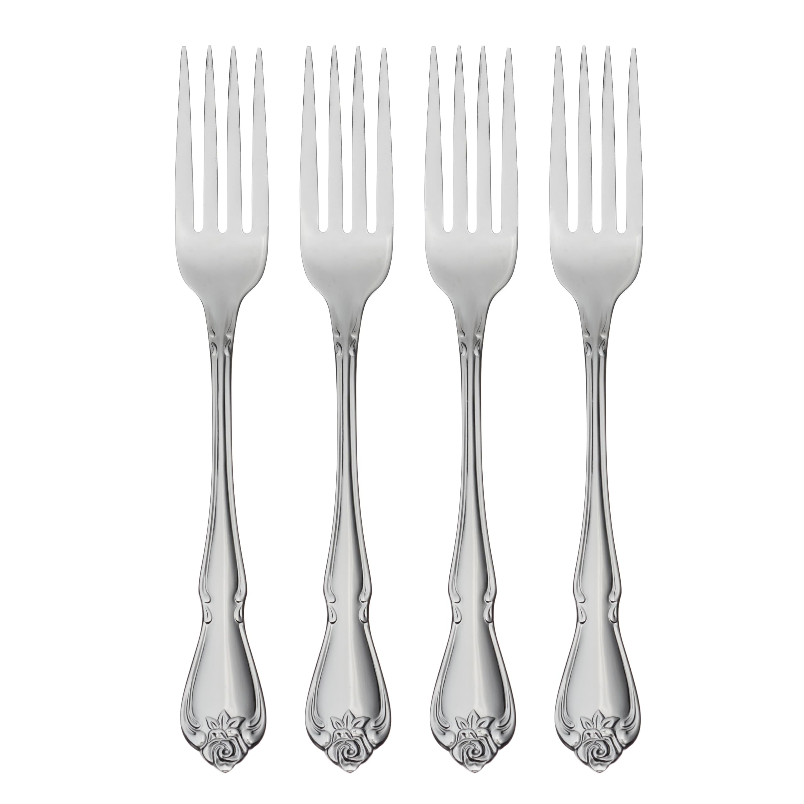 Oneida True Rose Dinner Forks, Silver Set Of 4