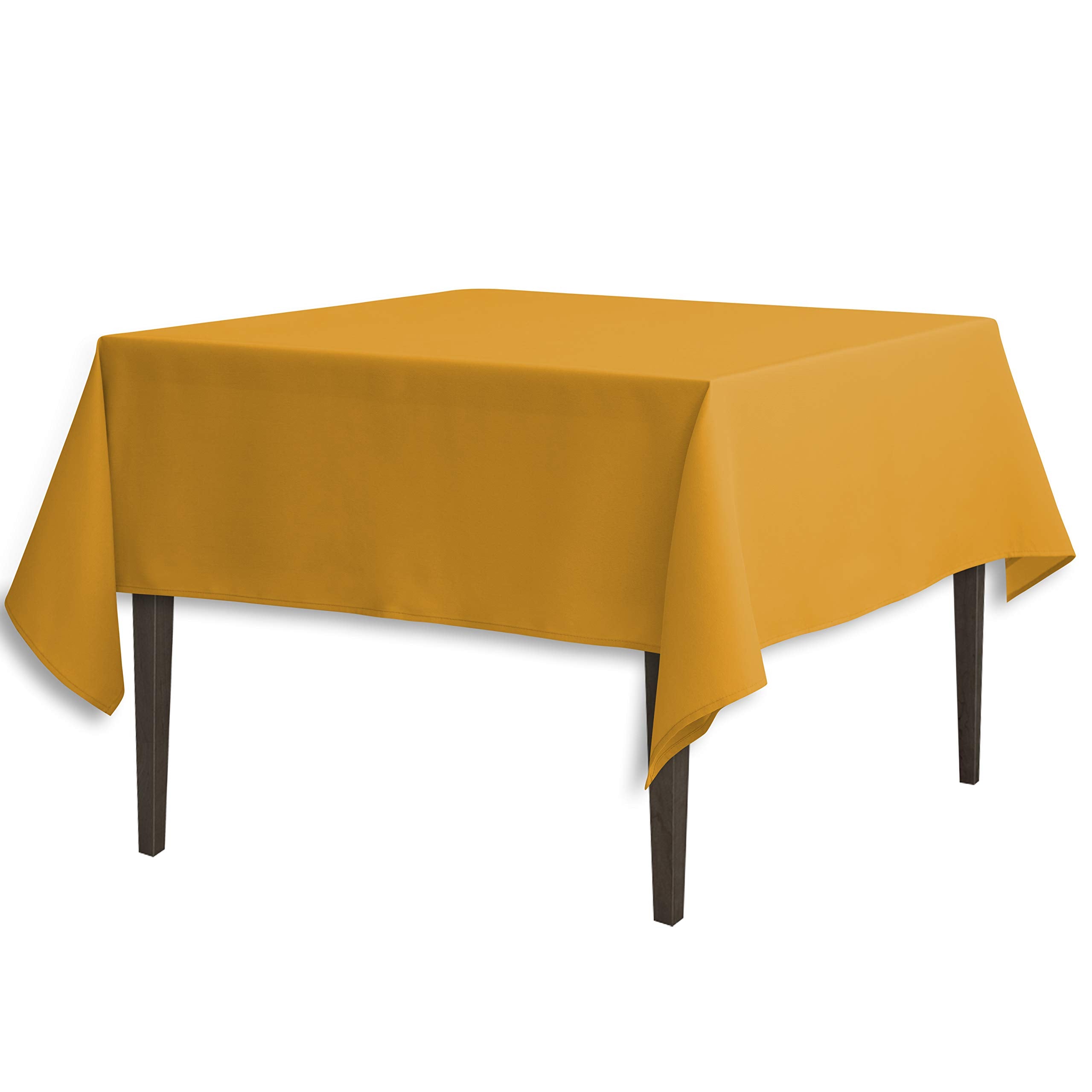 LinenTablecloth Square Polyester Tablecloth, 85inch, Gold