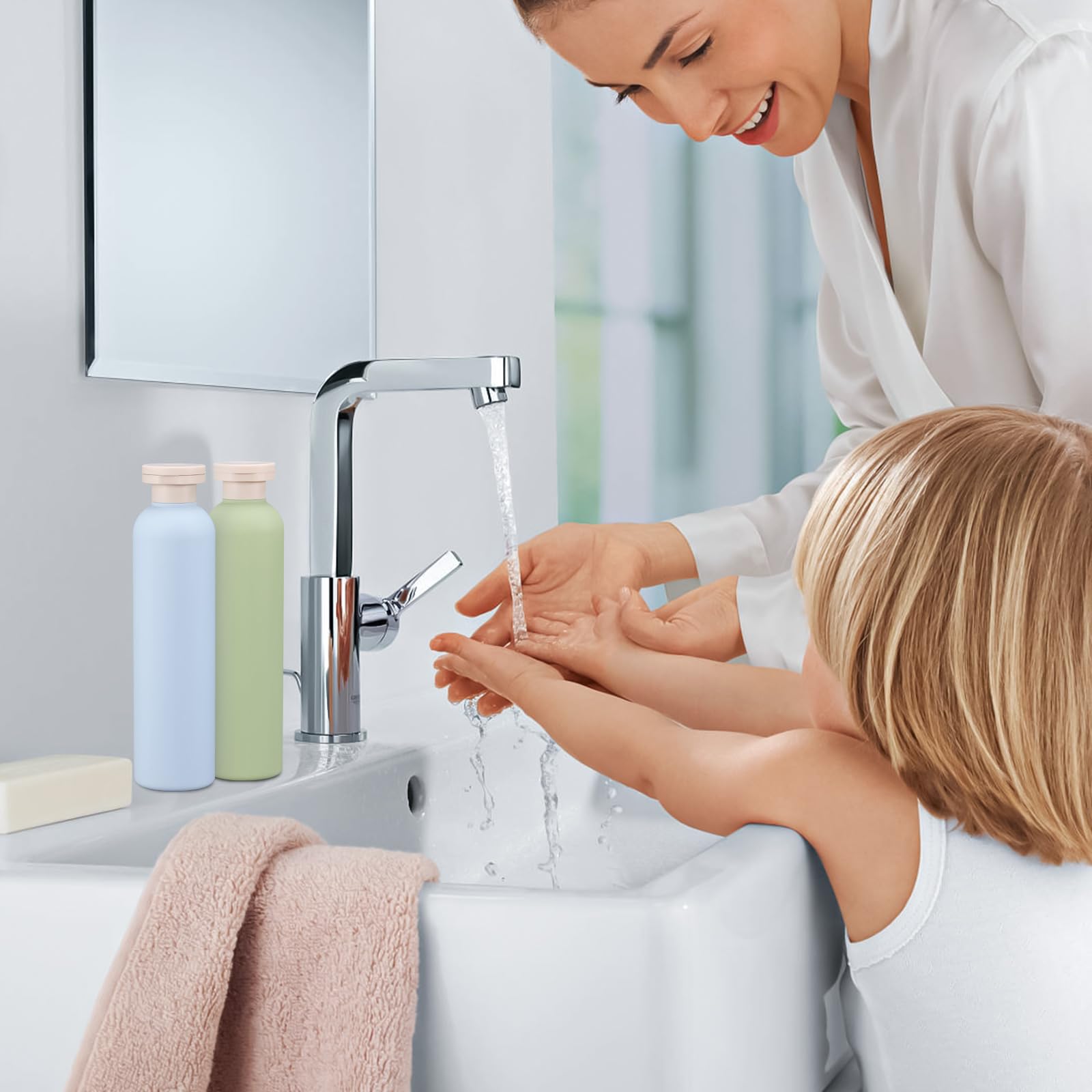 Asevat 8.8 Oz Leak Proof Travel Bottle With Flip Cap, Shampoo And Conditioner Bottle Set, Refillable Containers For Lotion, Crea