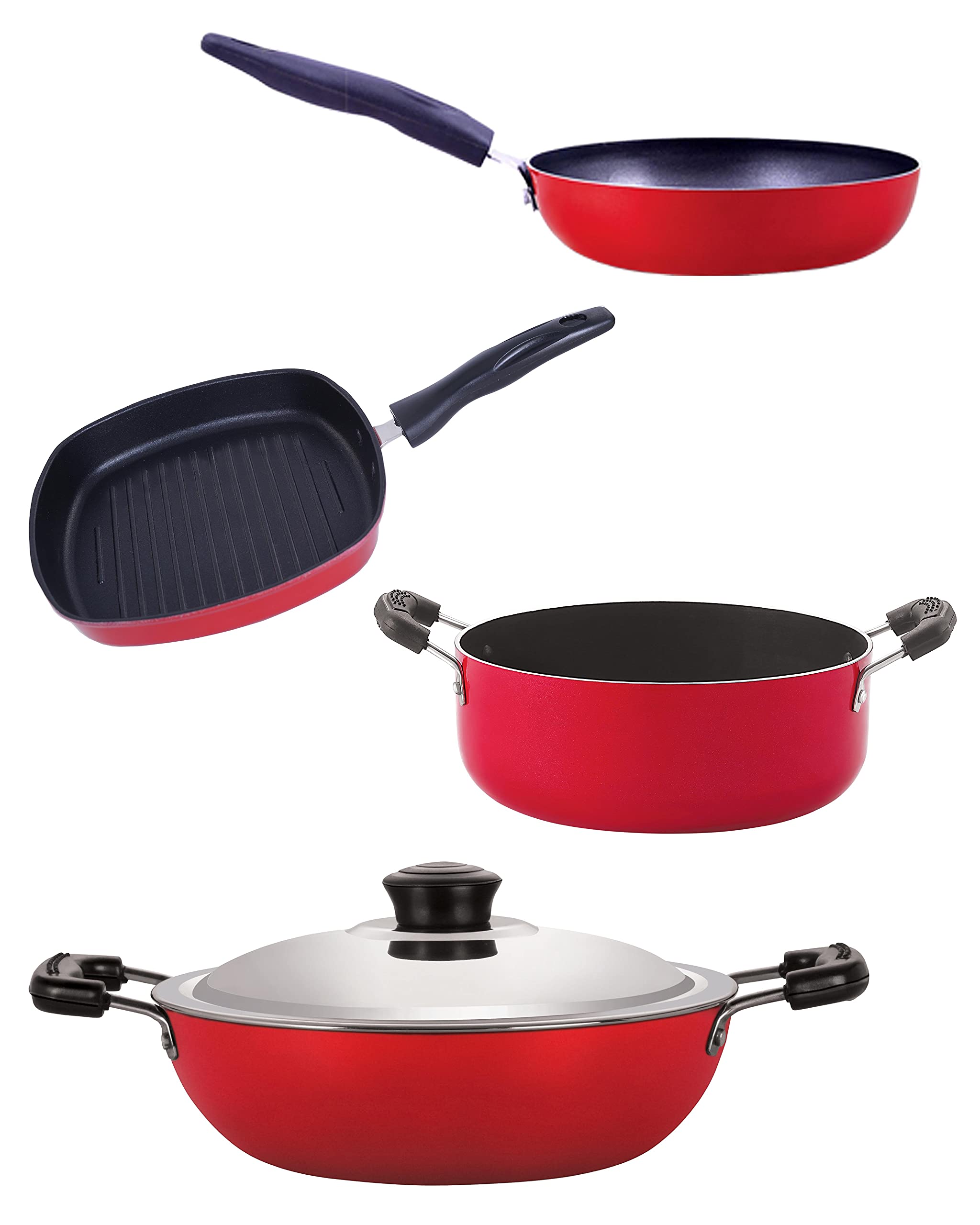 Non Stick Cookware Pots & Pan Gift Set Of 4 Pieces With Bakelite Handle (Dkd(B)_Cvg_Gp24.5_Cs24)