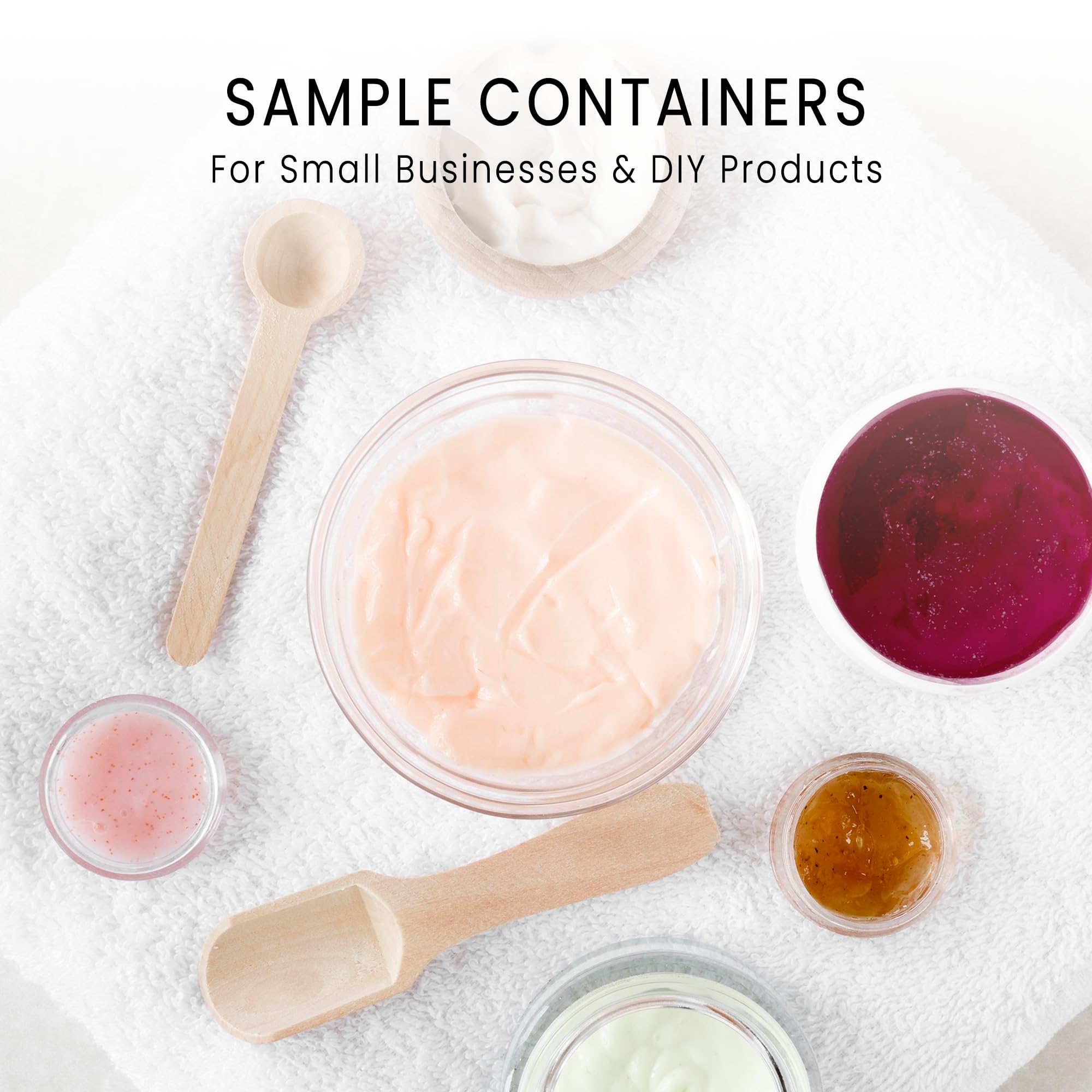 (Quantity: 200 Pieces) Beauticom 5G/5ML Round Clear Jars with Screw Cap Lid BPA Free