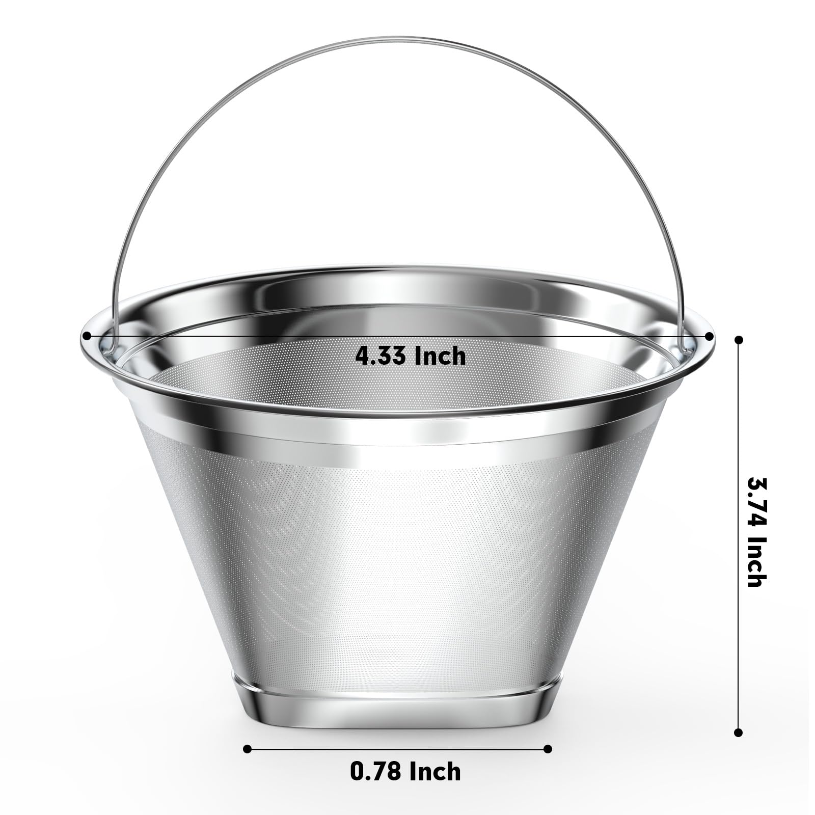 YEOSEN Stainless Steel Reusable Coffee Filter for Ninja Coffee Maker, Cone Model - Silver, 1 Coffee Filter