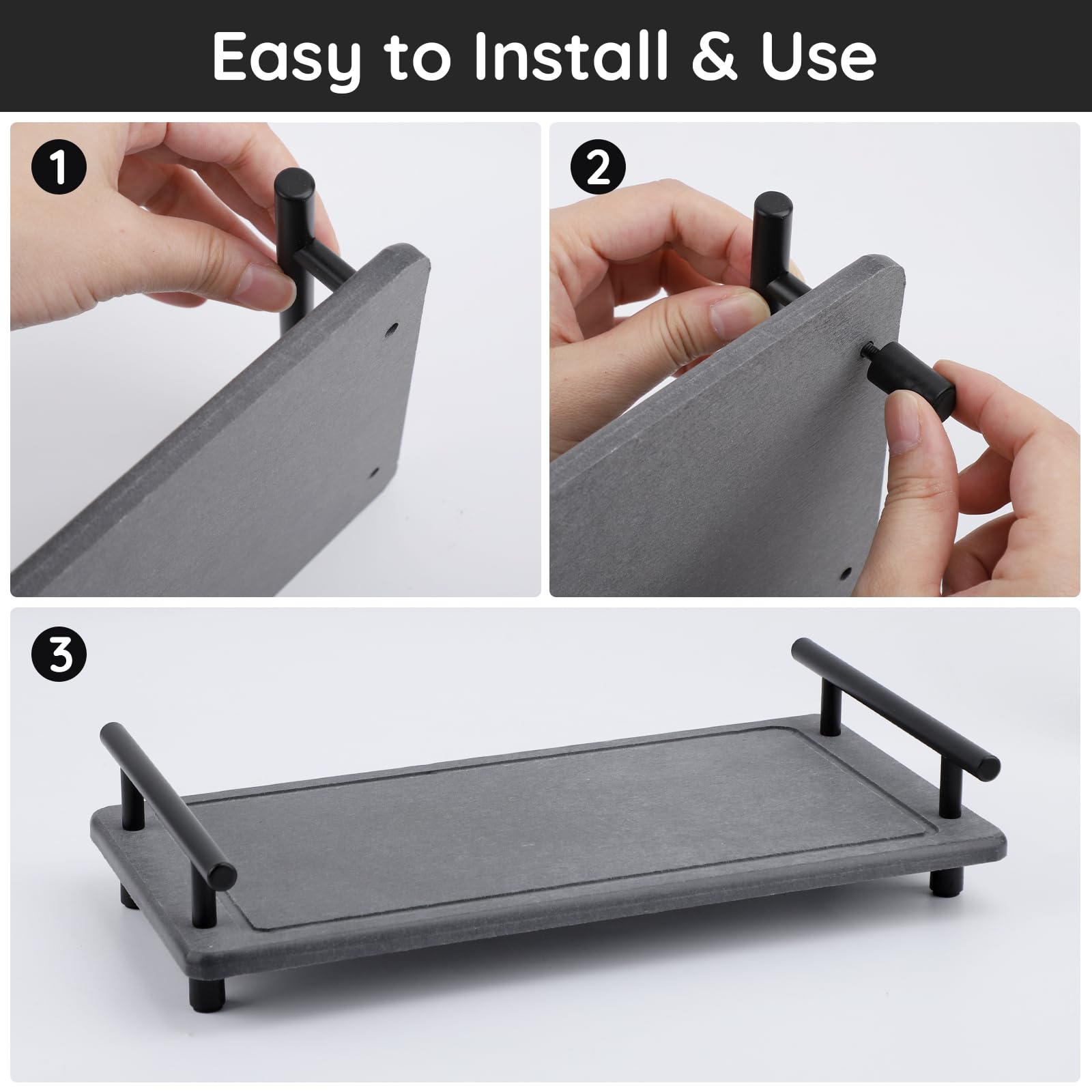 Segbeauty 12X6In Vanity Tray Large, Instant Stone Drying Tray For Bathroom Kitchen, Diatomaceous Tray Fast Dry Stone Drying Mat