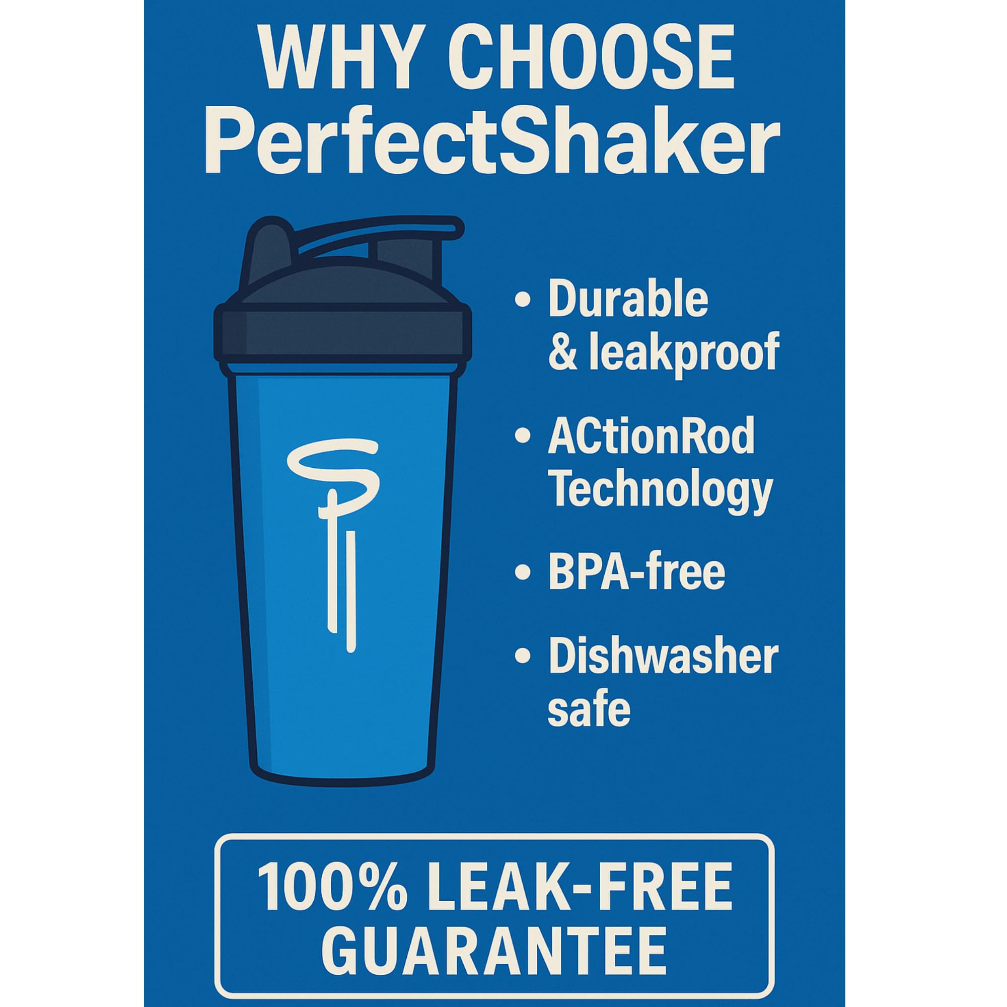 Perfectshaker Performa Activ Dc Comics & Justice League Series Shaker Bottle, Best Leak Free Bottle With Actionrod Mixing Techno