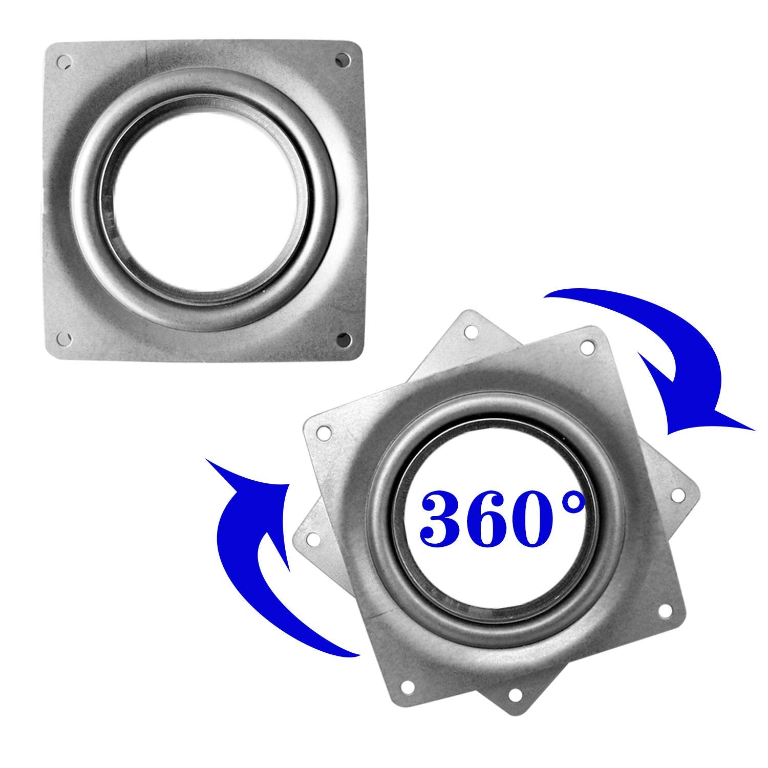 8Pack Lazy Susan Hardware, 4Inch Square Rotating Bearing Plate, 300Lbs Capacity Lazy Susan Turntable Bearing For For Serving Tra