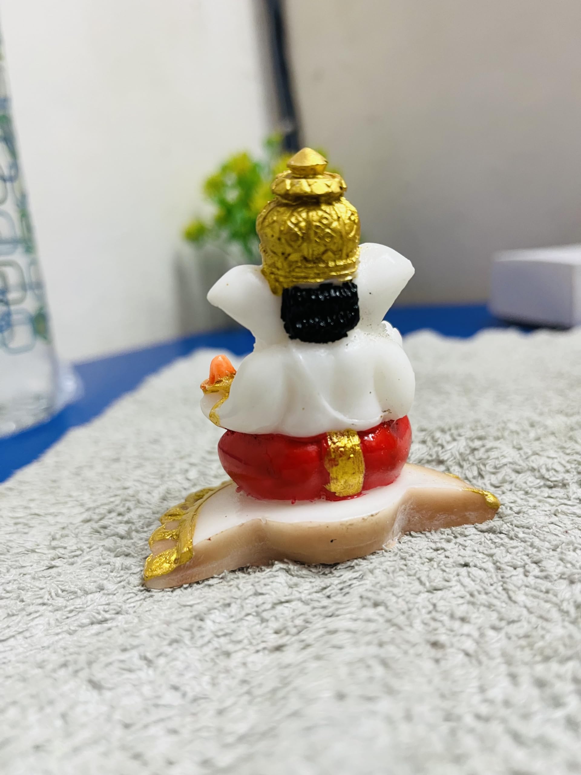 Awesome Craft Marble Car Ganesha Idols For Dashboard. Small Size Ganesh Ji Moorti Idol/Ganpati Statue For Car, Home, Mandir, Poo