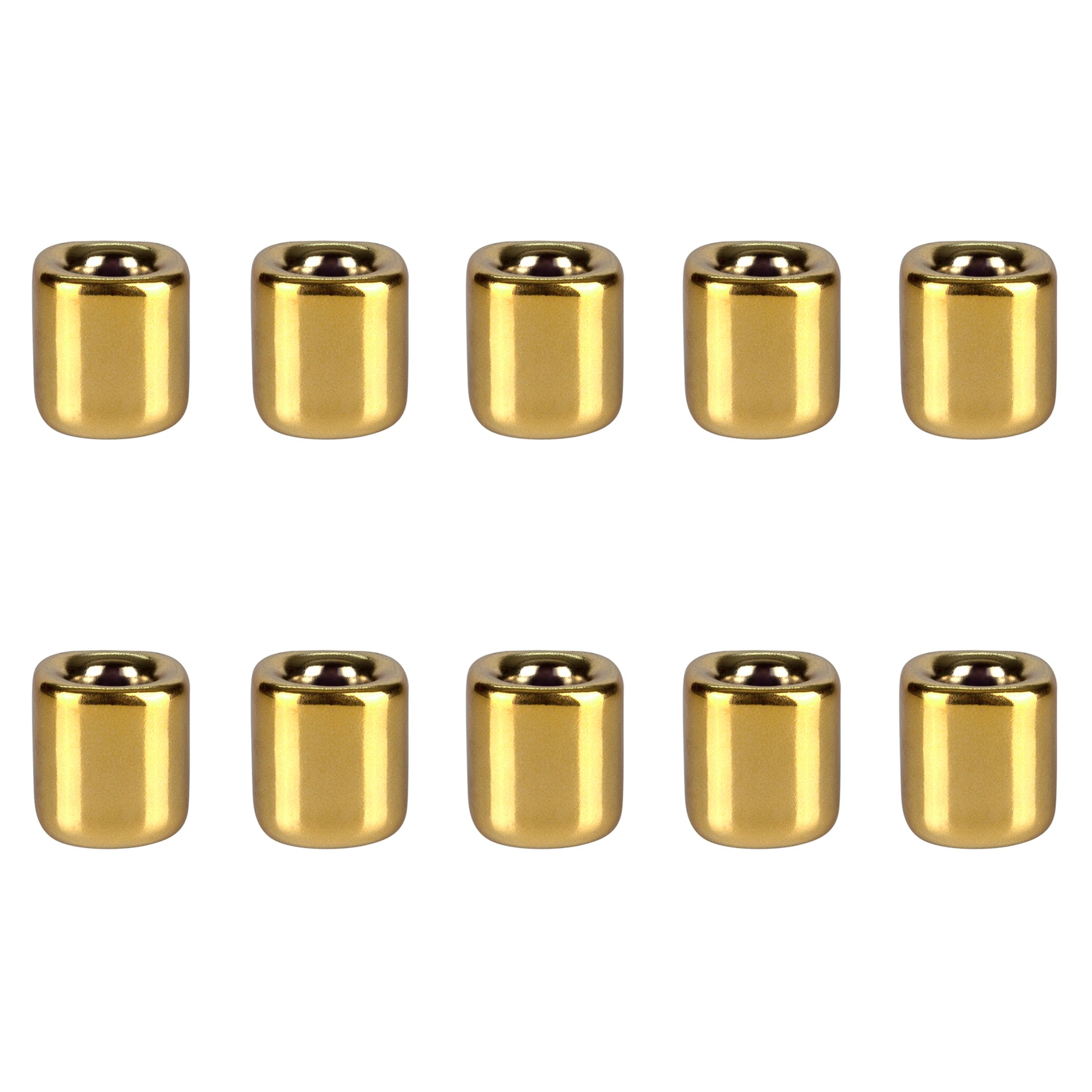 Mega Candles 10 pcs Gold 1/2 Inch Diameter Ceramic Chime Ritual Spell Candle Holders, Great for Casting Chimes, Meditation, Ritu