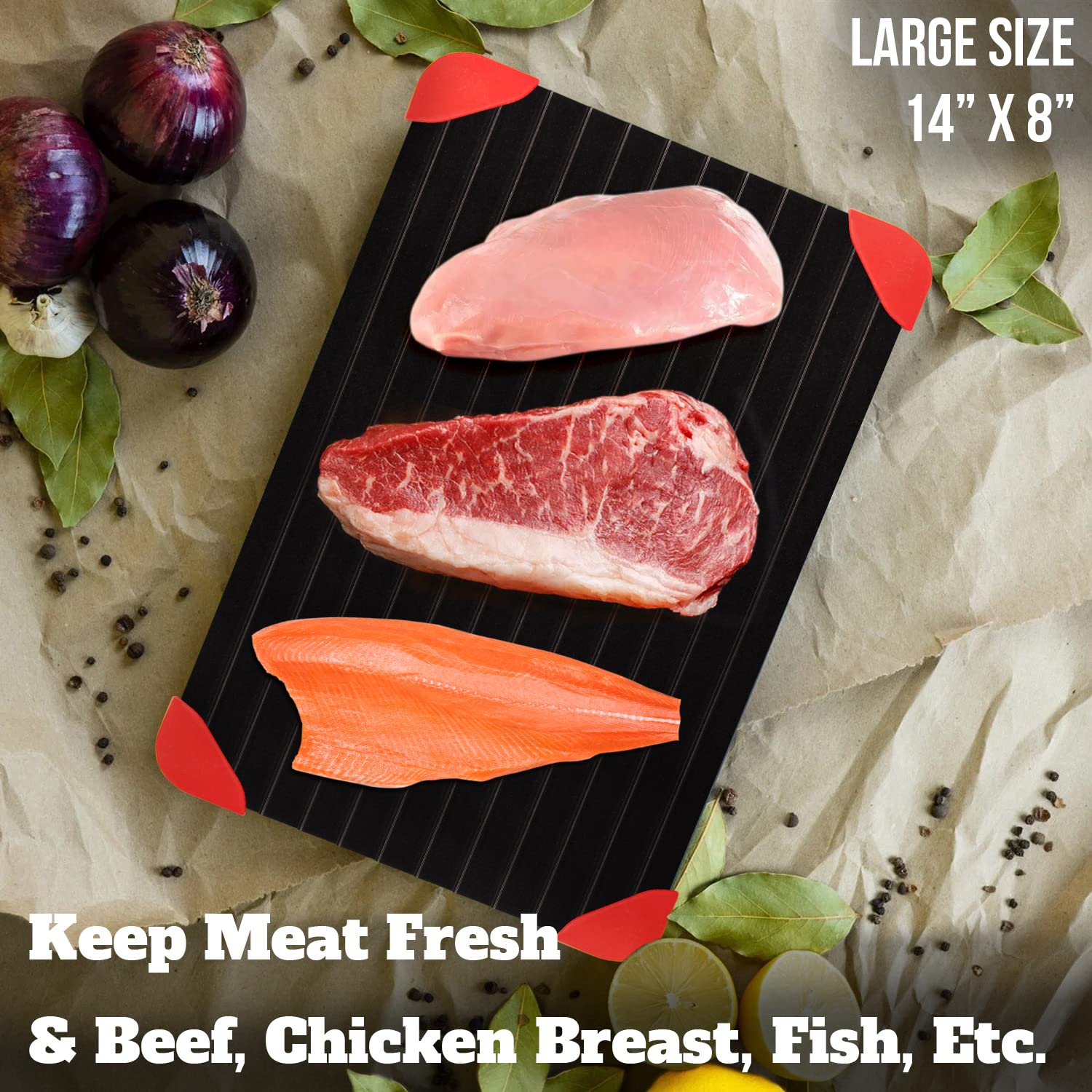 Lomuty Quick Thaw Defrosting Tray Natural Thawing Frozen Meat, Miracle Thaw Defrosting Tray Original, Fast Meat Defrosting Plate