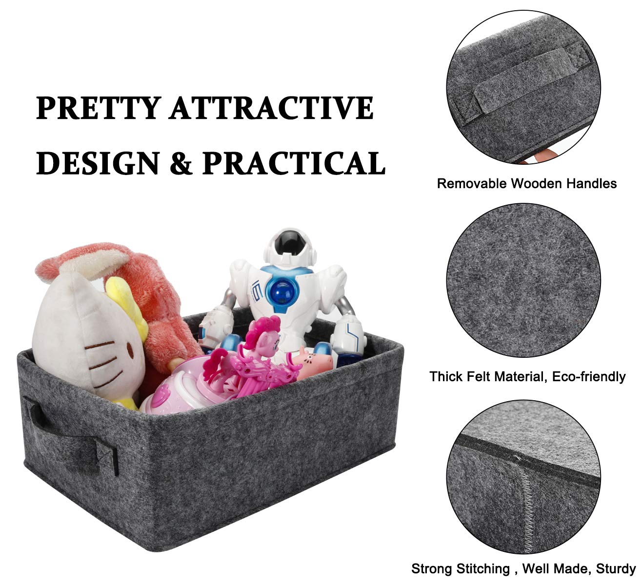 Small Storage Basket Modern Storage Baskets Felt Collapsible Baskets Storage Bins for Cellphone Earphone Chargers Cables Make Up Hair Supplies Fabric Drawers Storage Baskets Cute Storage Baskets