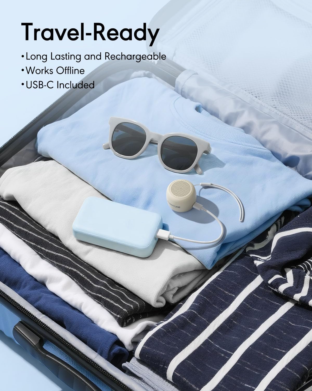 FLOWTUNE Sound Machine Flowtune White Noise Machine for Baby Adults, Mini Portable Sound Machine for Travel, 6H Timer, 18 Soothi