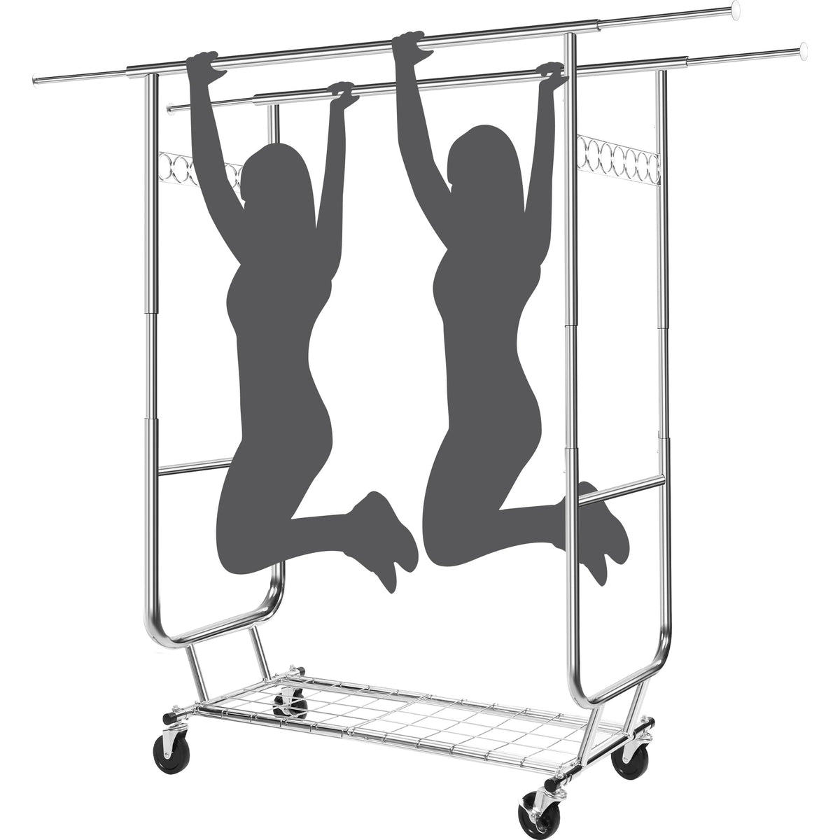 Rolling Clothing Racks For Hanging Clothes, Heavy Duty Clothing Garment Rack Holds 610Lbs, Portable Clothes Rack With Wheels Col
