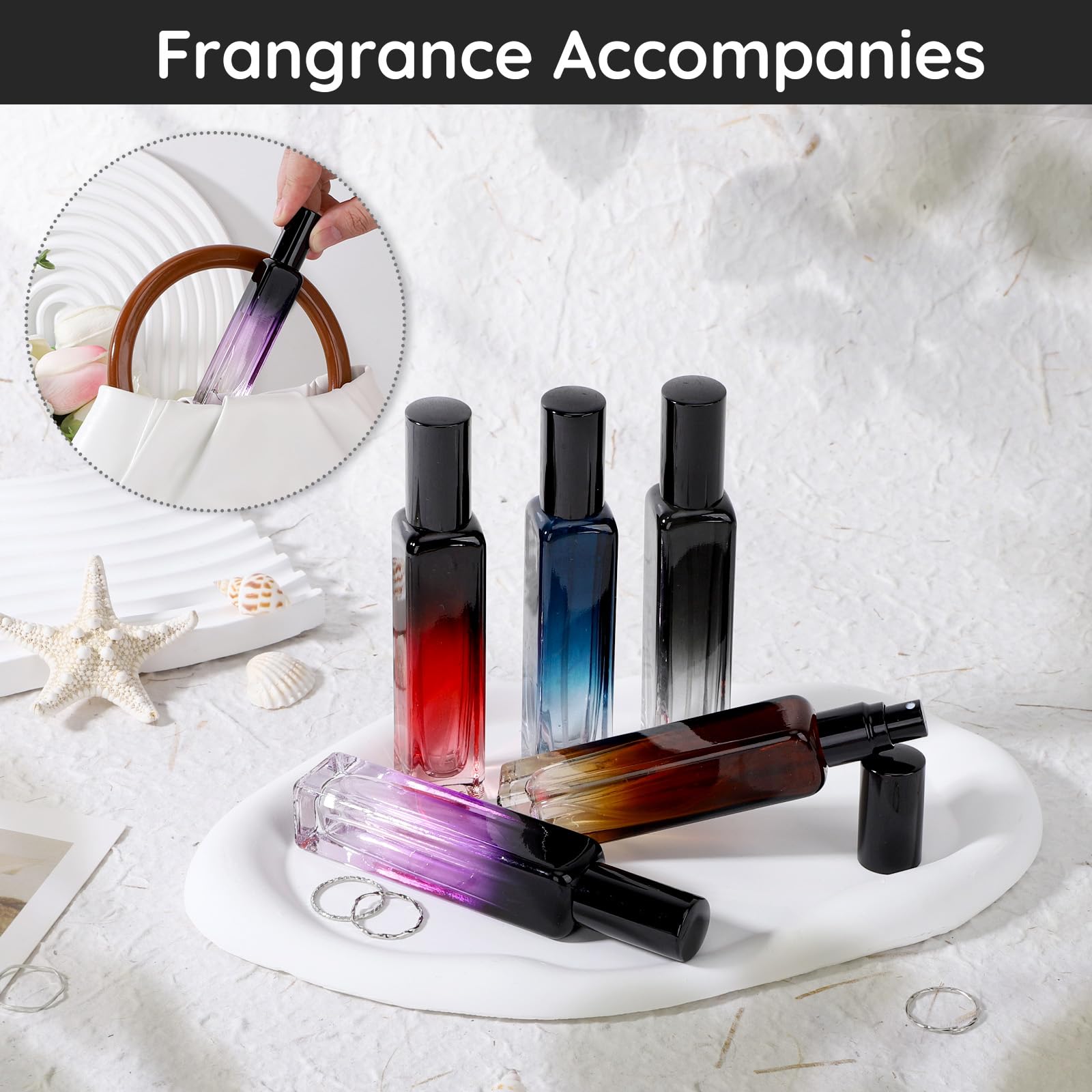 Segbeauty 10 Packs Travel Perfume Atomizer Refillable, 15Ml Mini Glass Spray Bottle For Perfume, Empty Portable Cosmetic Bottles