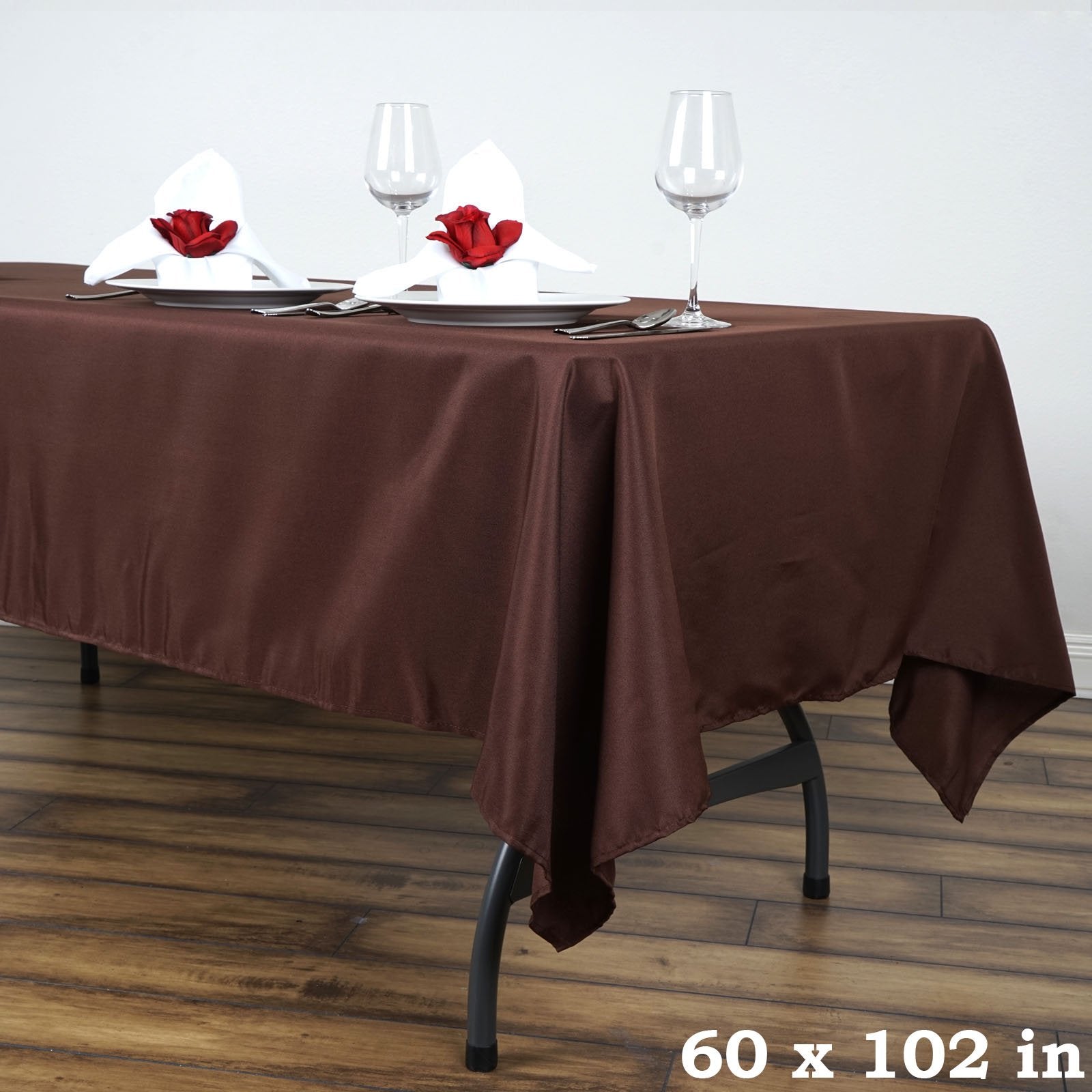 Linentablecloth 60 X 102-Inch Rectangular Polyester Tablecloth Chocolate