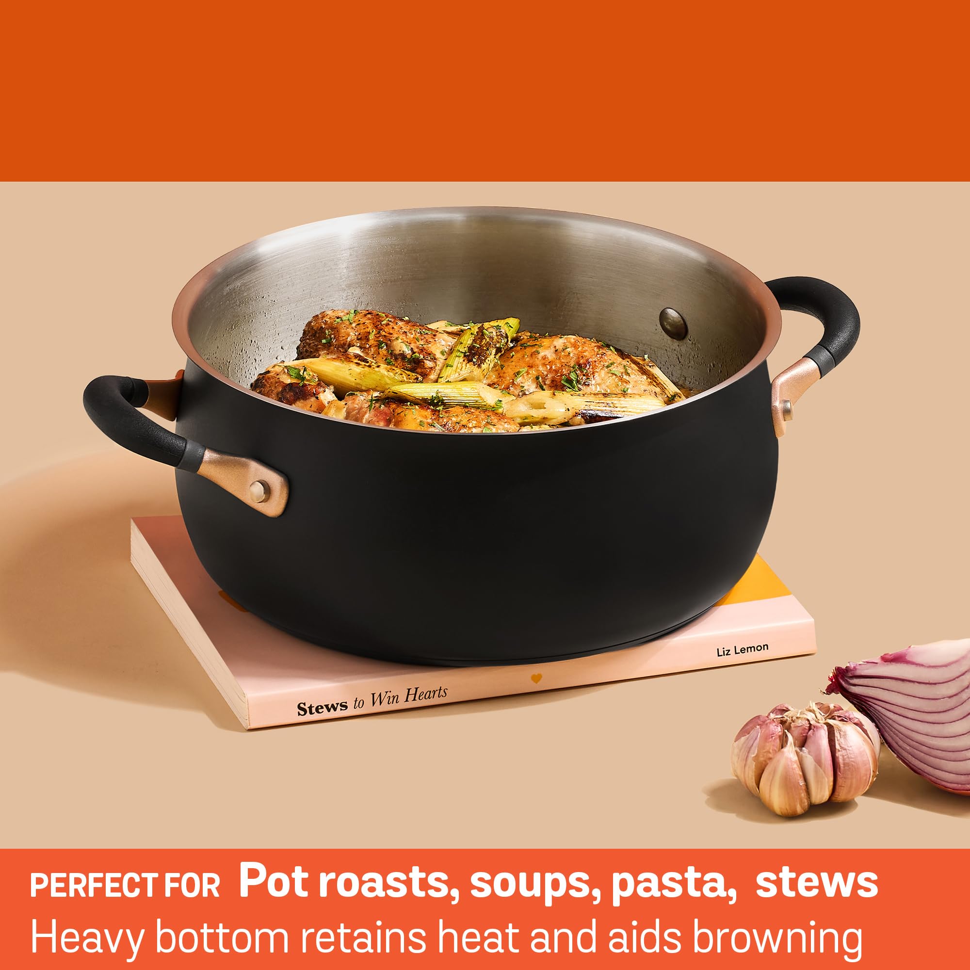 Meyer Stainless Steel Dutch Oven, 5 Quart Stock Pot, 9.5'' Induction Compatible Stockpot, Dishwasher Safe Casserole Pot, Oven Sa