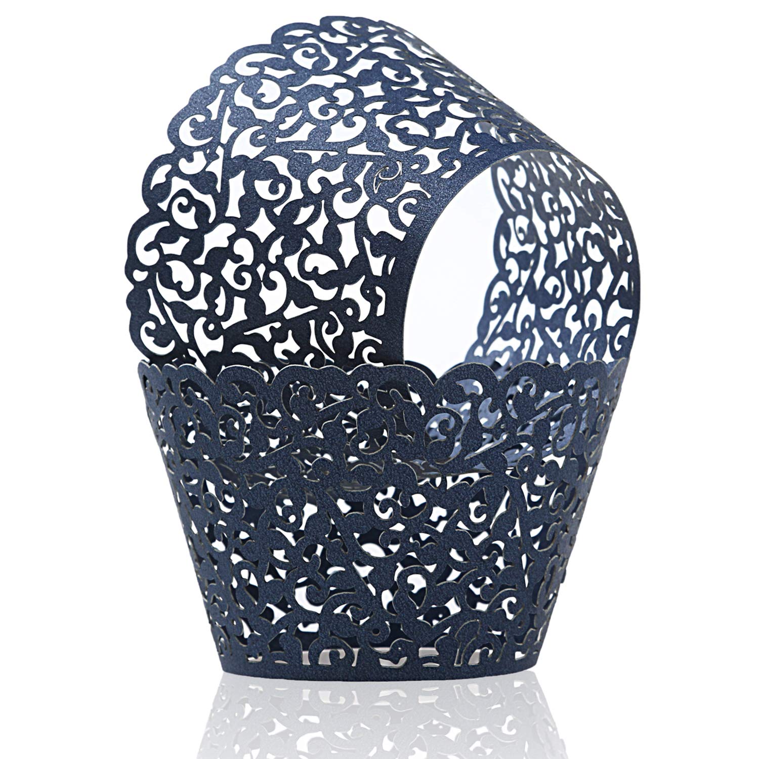 Kposiya Pack Of 120 Cupcake Wrappers Artistic Bake Cake Paper Cups Vine Designed Laser Cut Cupcake Wraps Baking Cup Muffin Case