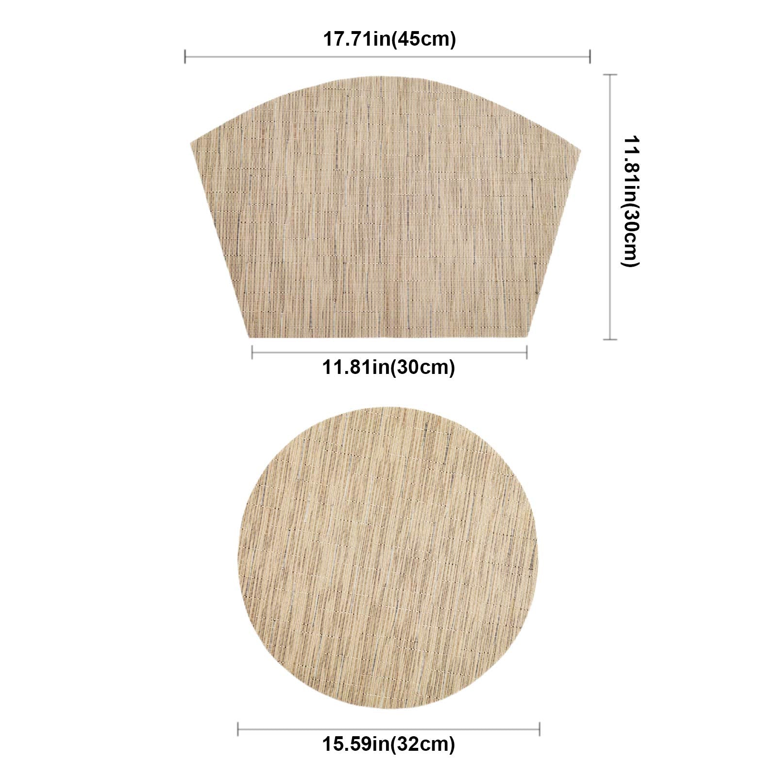 5Pcs Round Placemats Wedge Place Mats Sets With Centerpiece Round Table Mats, Zoxilen Pvc Polyester Heat Resistant Non-Slip Plac