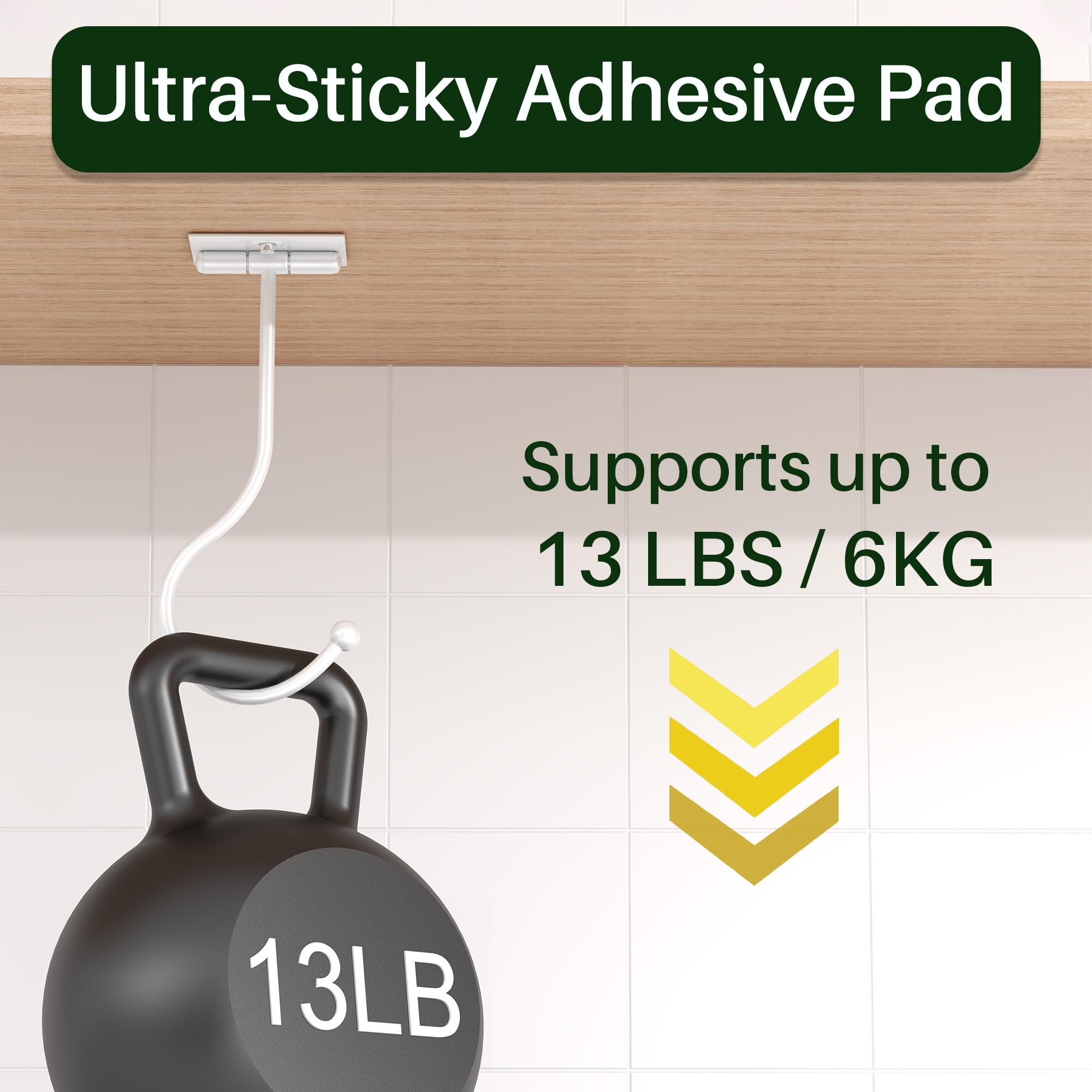 2-Pack Banana Hook Under Cabinet,Banana Holder,Metal Banana Hanger Hook,Adhesive Banana Hook, Foldable Banana Hook, Folds Up Wit