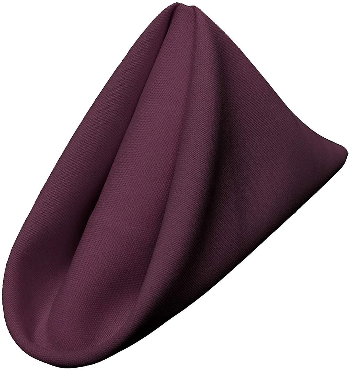 LA Linen Pack-10 Polyester Poplin Napkin 18 by 18-Inch  Eggplant