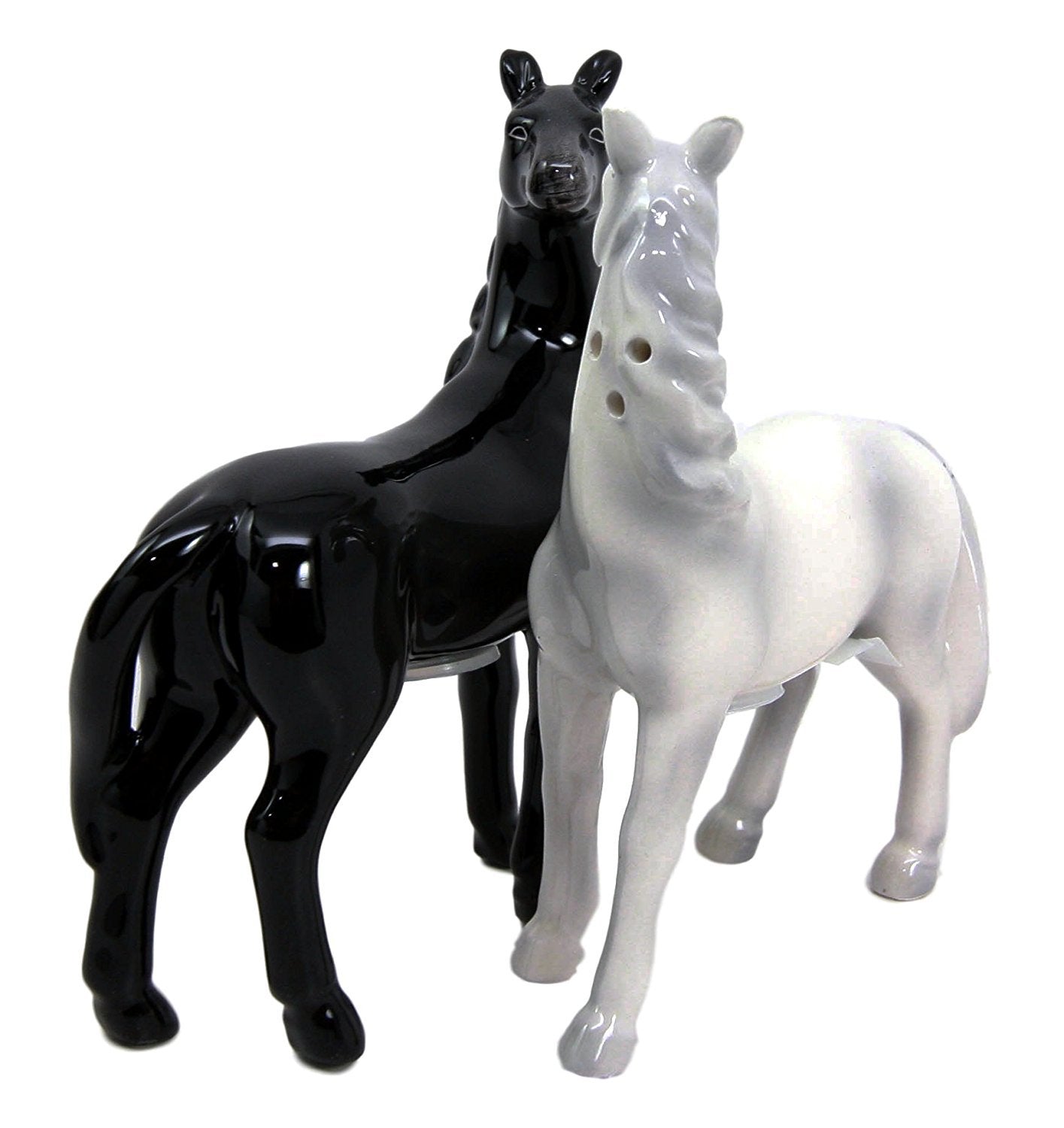 Ebros Adorable Love Locked White And Black Horse Valentines Twin Salt Pepper Shakers Set Fun Kitchen Dining Ceramic Magnetic Dec