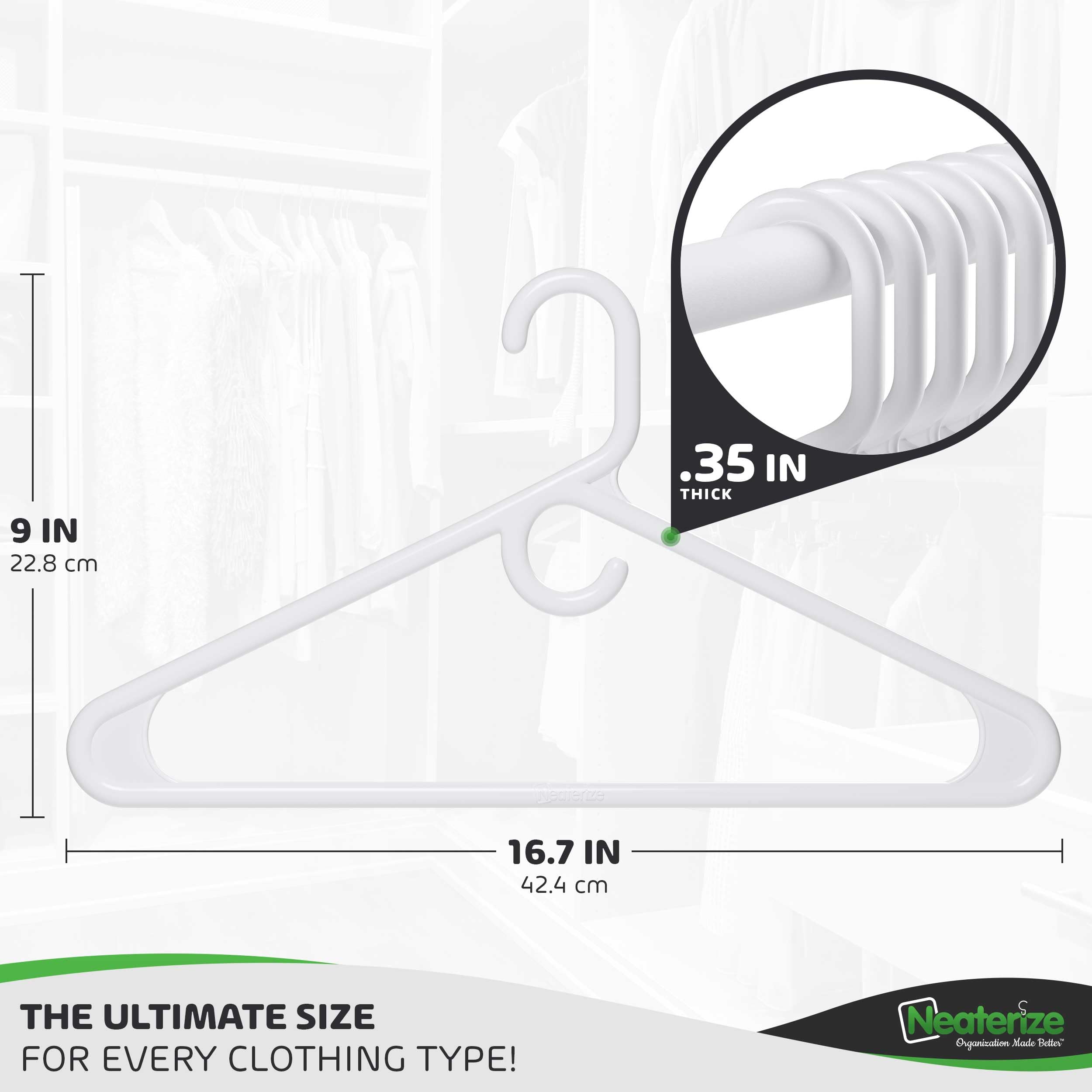 Ultra Heavy Duty Plastic Clothes Hangers - White - Durable Coat, Suit And Clothes Hanger. Perchas De Ropa (38 Pack - White)