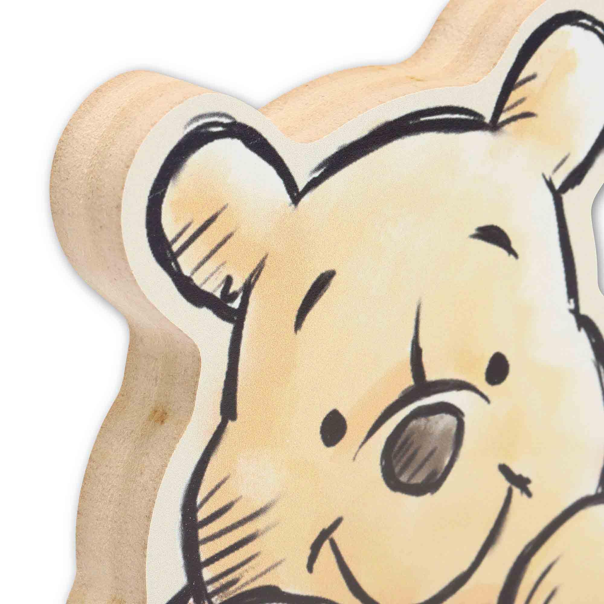 Disney Winnie the Pooh Shelf Sitter Decor - Adorable Pooh Wood Block Tabletop Decoration for Home