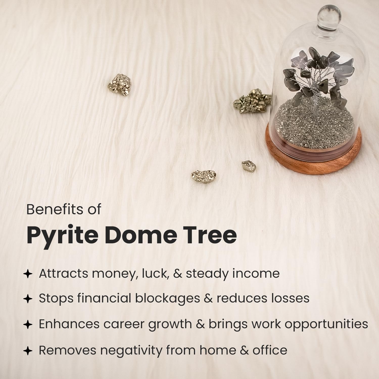 Astrotalk Pyrite Dome Tree (12x8cm) | Certified Pyrite Stone Tree for Wealth & Success | Decorative Item for Home & Bedroom | Aesthetic Home Decor Gift Item | Gift for Man & Woman