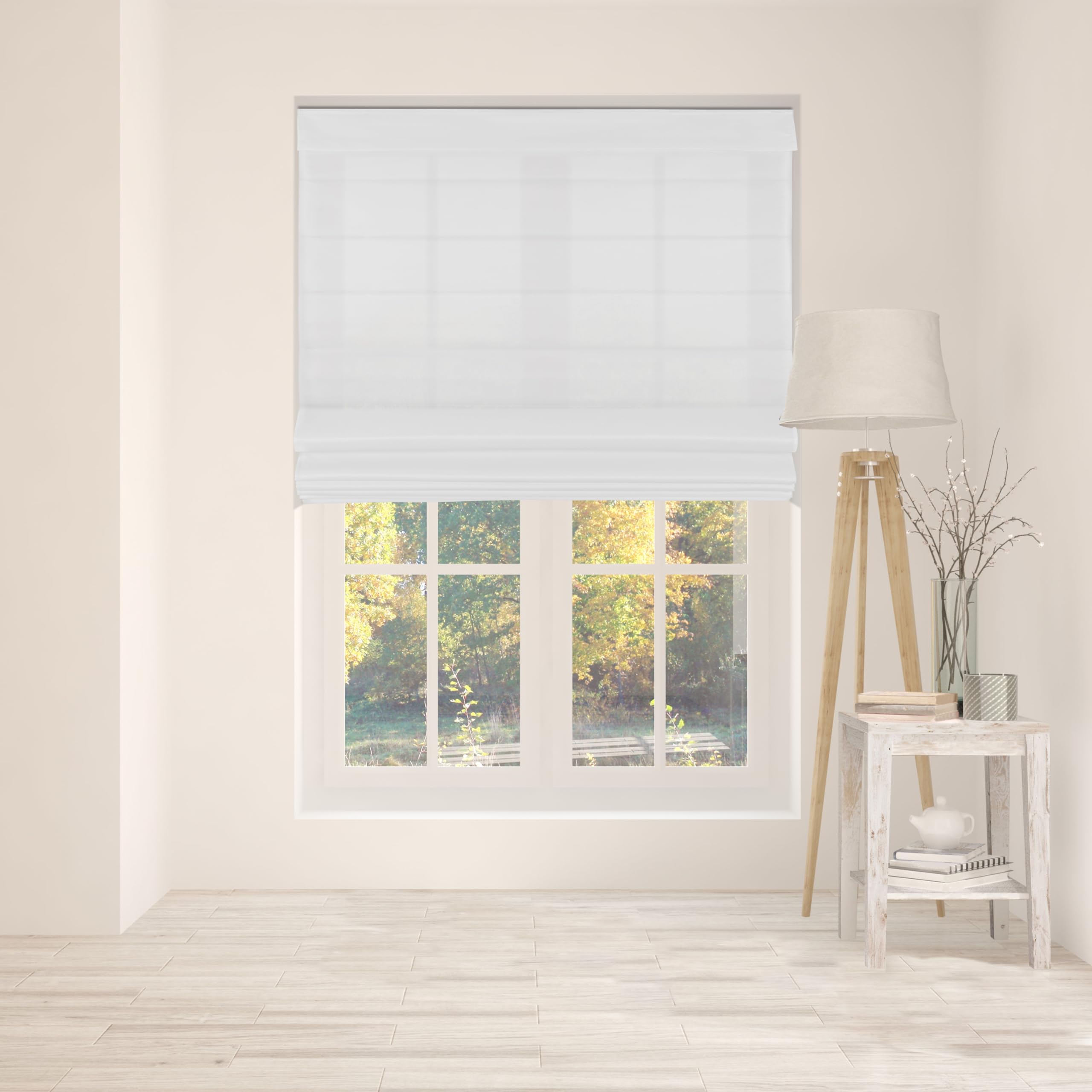 Arlo Blinds Cordless Fabric Roman Shades Light Filtering Window Blinds, Color: Cloud White, Size: 30.5 W x 72 H