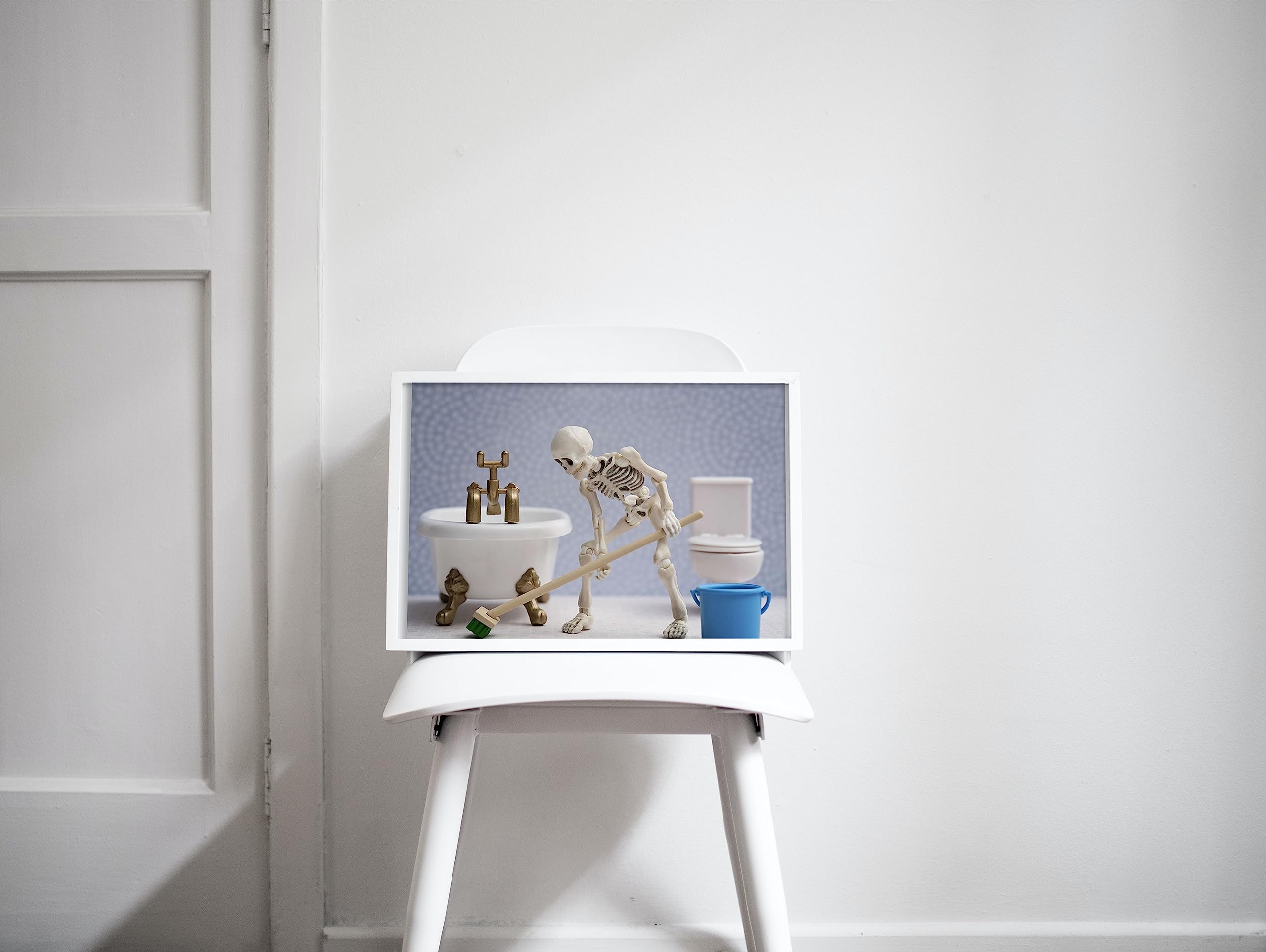 Skeleton on Toilet  Skeleton Bathroom Decor  Weird Wall Art  Skeleton Wall Art  Skeleton Bathroom Art  Skeleton Bathroom Wall Art  Skeleton Picture  Skeleton Bathroom Pictures - Unframed (8x10)