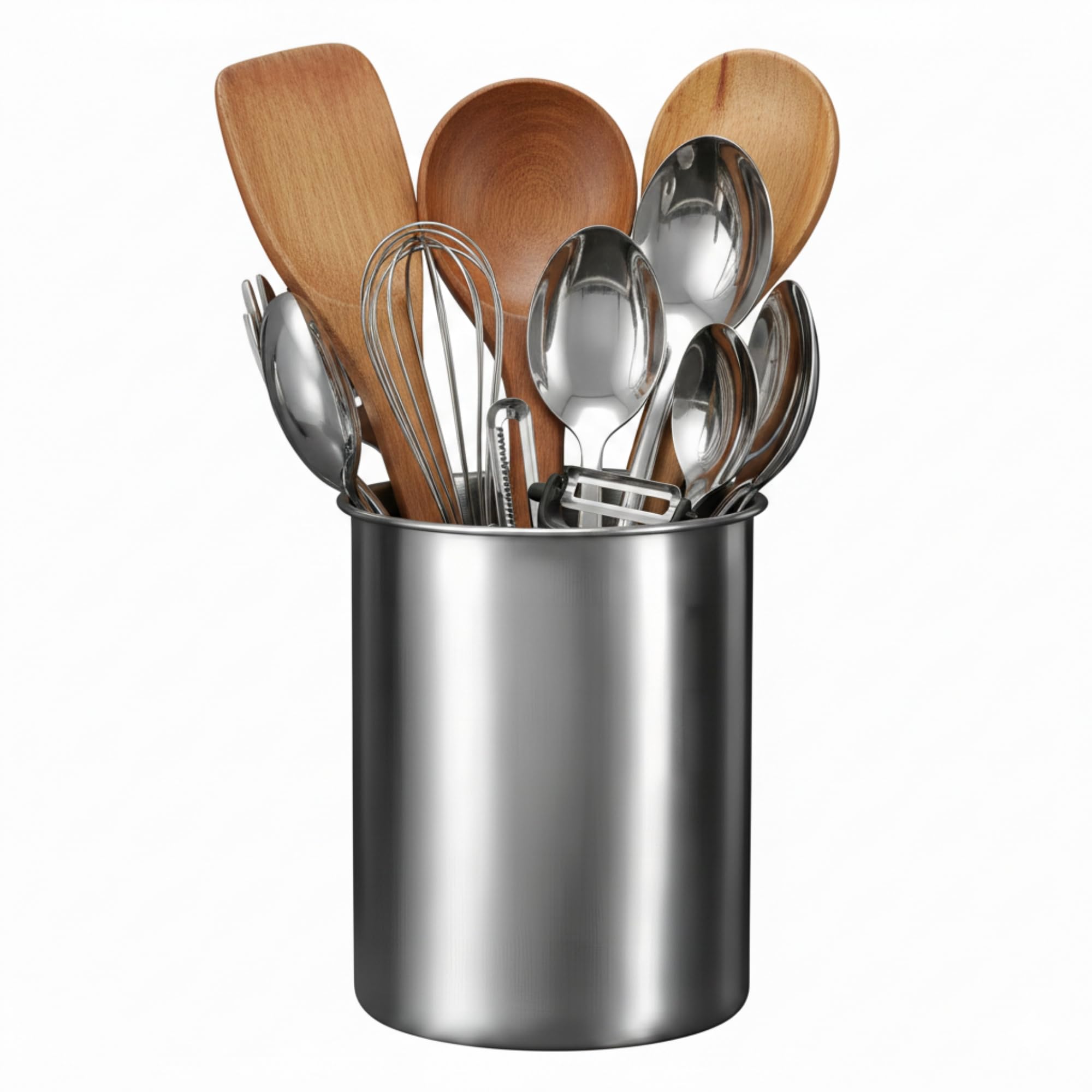 Utensil Holder for Kitchen Countertop, 4.5Inch Stainless Steel Caddy