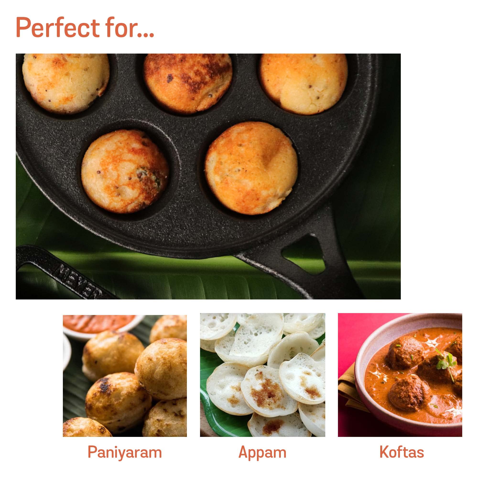Meyer Pre Seasoned Cast Iron 7 Cavity Appam Patra Paniyarakkal | Paniyaram | Appam Pan | Pan Cake Maker | Appam Maker | Ponganal