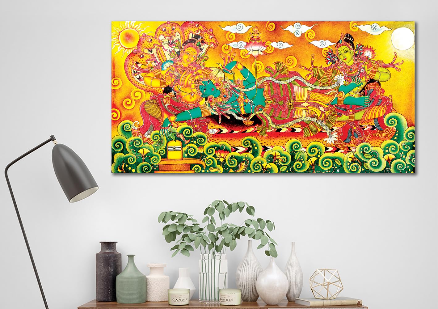 Namaste Home - Canvas Painting - Shree Vishnu Avtar - Krishna Painting - Traditional - Canvas Painting for Home and Office Decor