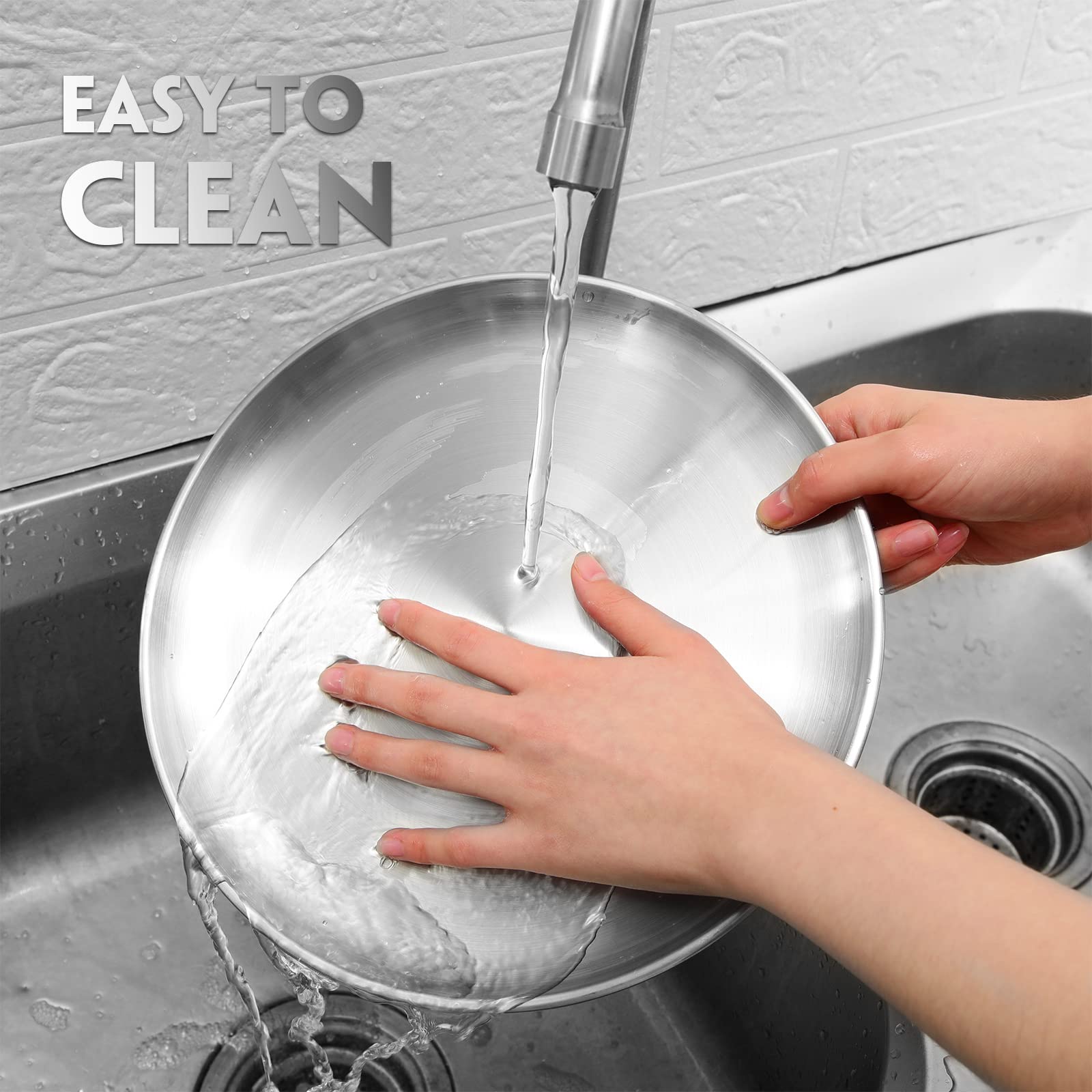 Thenshop 8 Pieces Stainless Steel Round Pizza Pans, 10 Inch, Rust Free, Reusable, Easy To Clean, Suitable For Baking, Serving, A