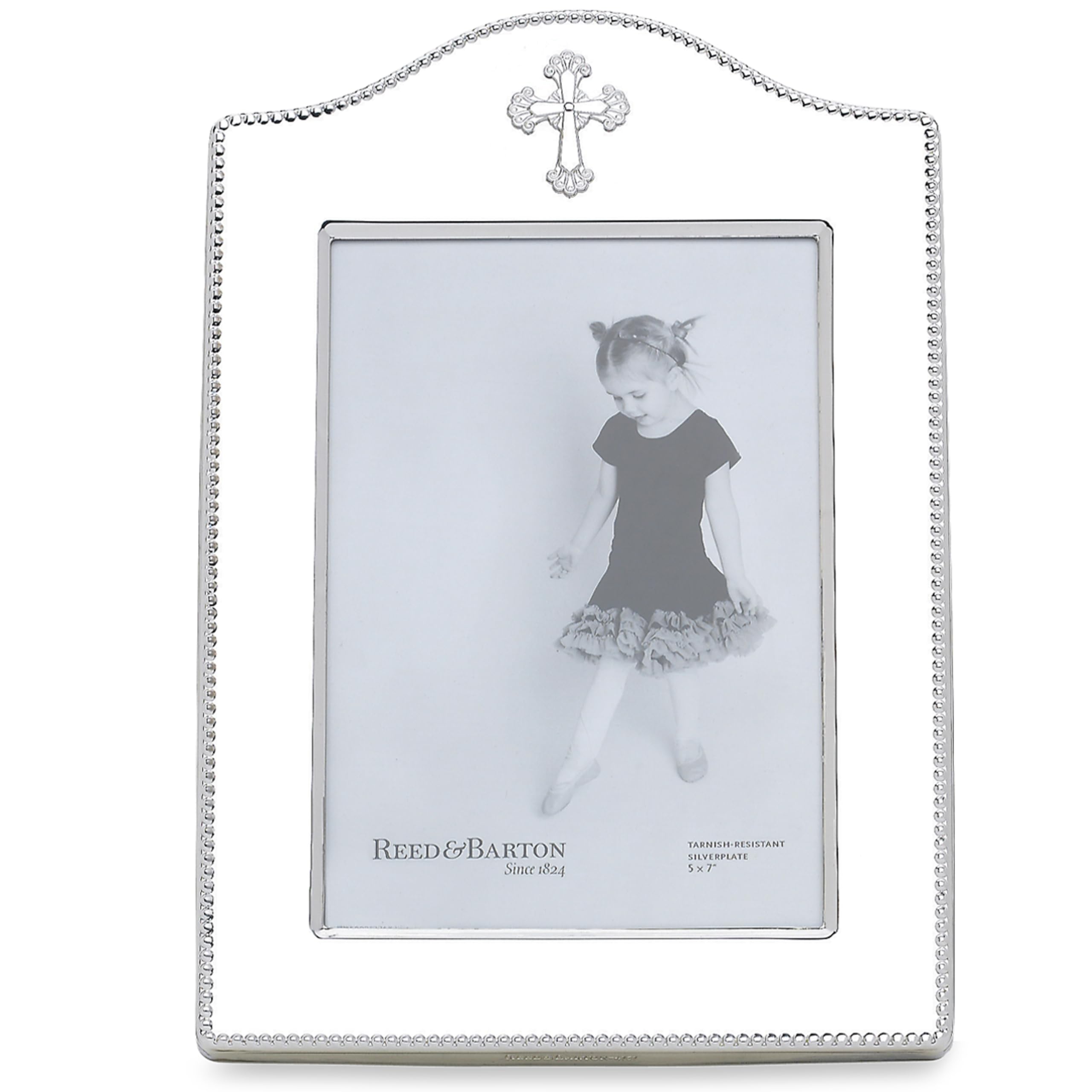Reed & Barton Abbey Cross Silverplate 5 X 7 Frame, 1.40 LB, Metallic