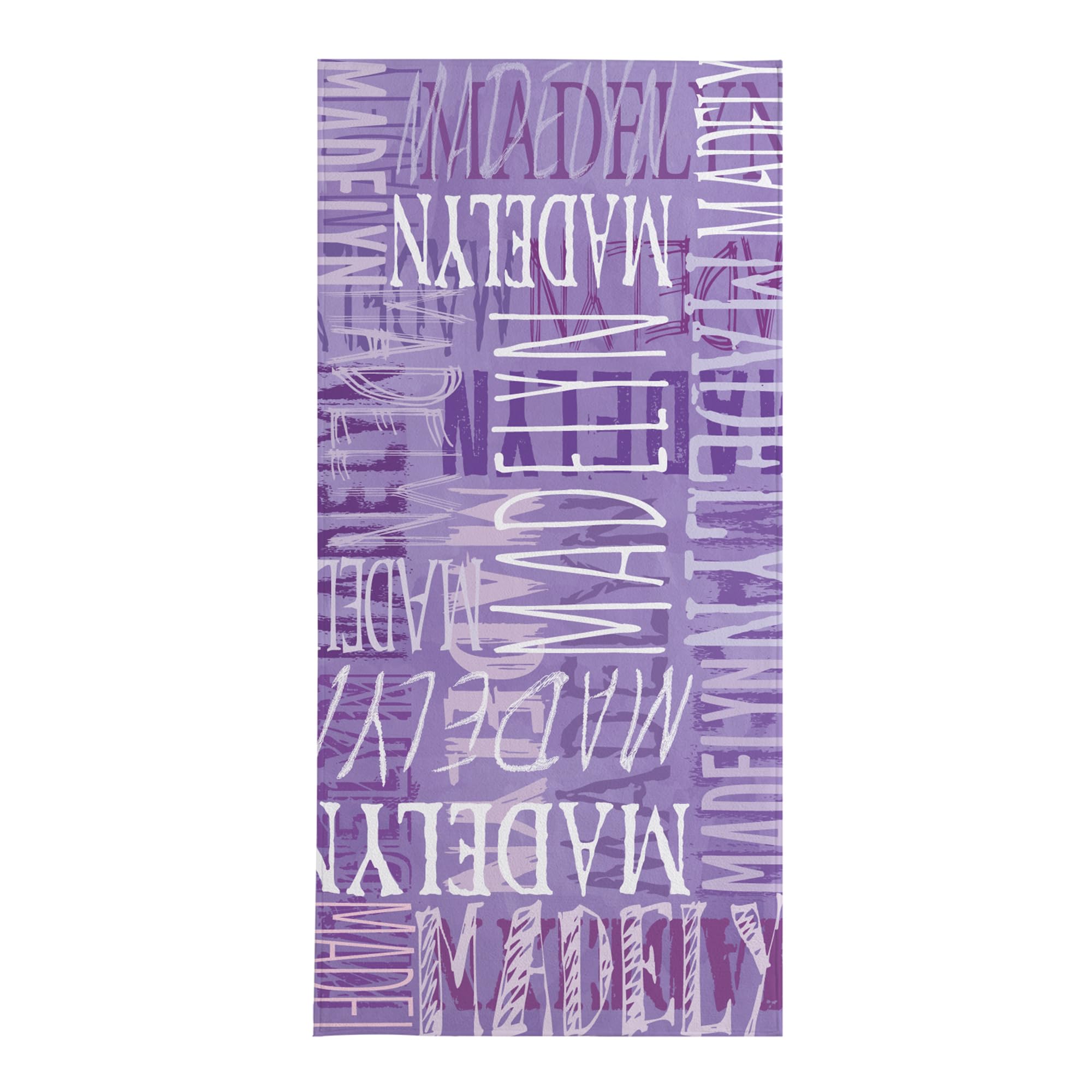Let'S Make Memories Personalized Beach Towel - Custom Cotton/Poly Blend Pool Towel - Purple - Personalize With Your Name - Stand