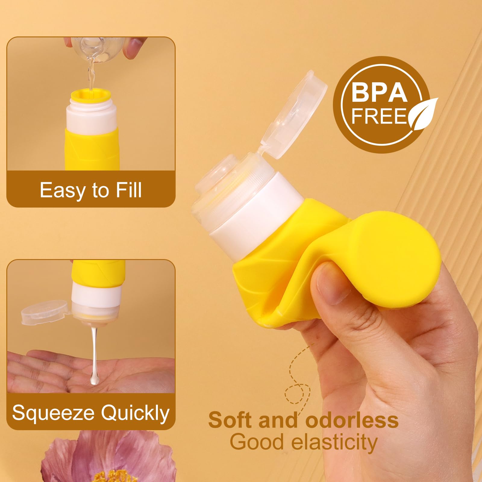 Fadvan Travel Bottles For Toiletries, 3.3Oz Tsa Approved Travel Size Containers, Bpa Free Leak Proof Silicone Travel Bottles, Re