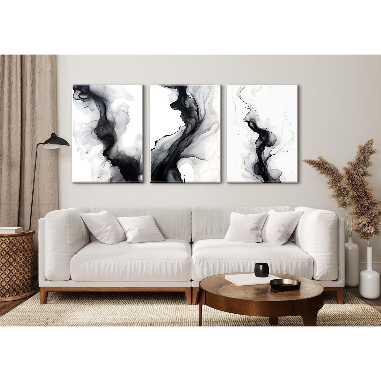 Black White Abstract Wall Art Decor Set Of 3 Modern Wall Art Minimalist Canvas Wall Decor Black White Abstract Prints Modern Pic