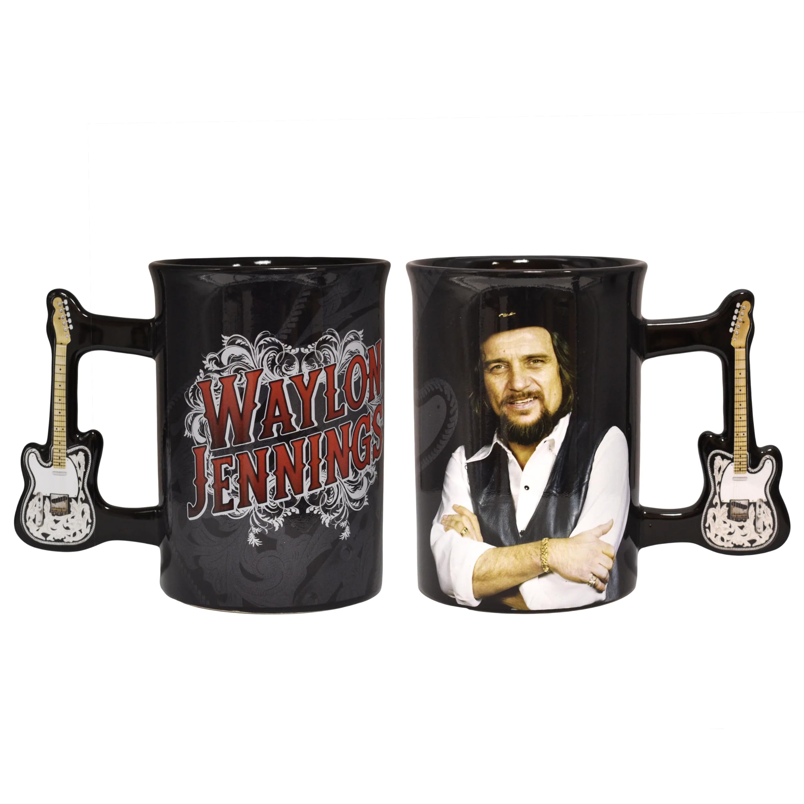 MidSouth Products Waylon Coffee Mug, 16 oz Ceramic Cup with Guitar Handle