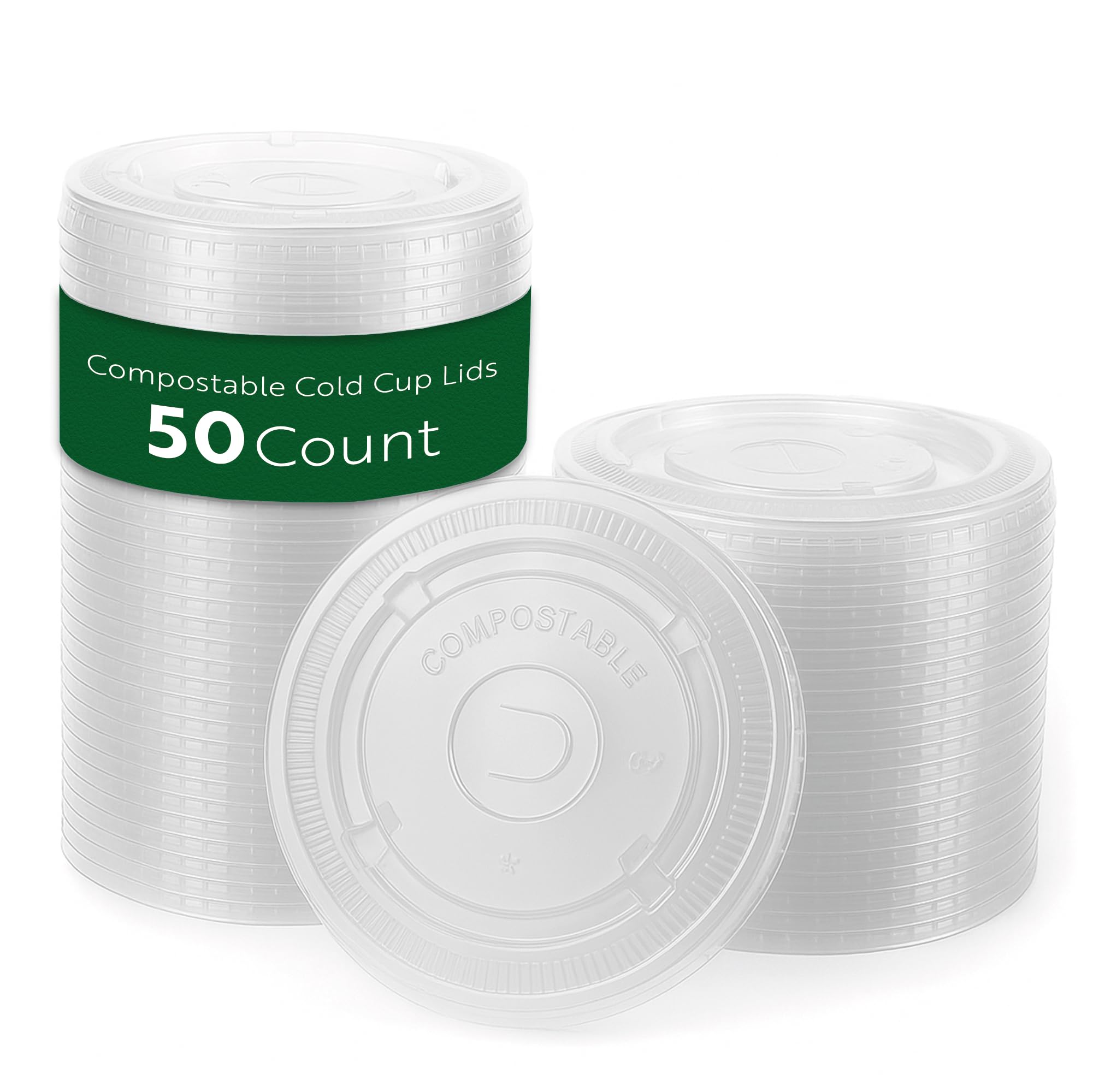 Restaurantware LIDS ONLY: Sustain Cold Cup Lids 50 Disposable Lids For Cups - Cups Sold Separately Fits 9 12 16 20 And 22 Ounce 